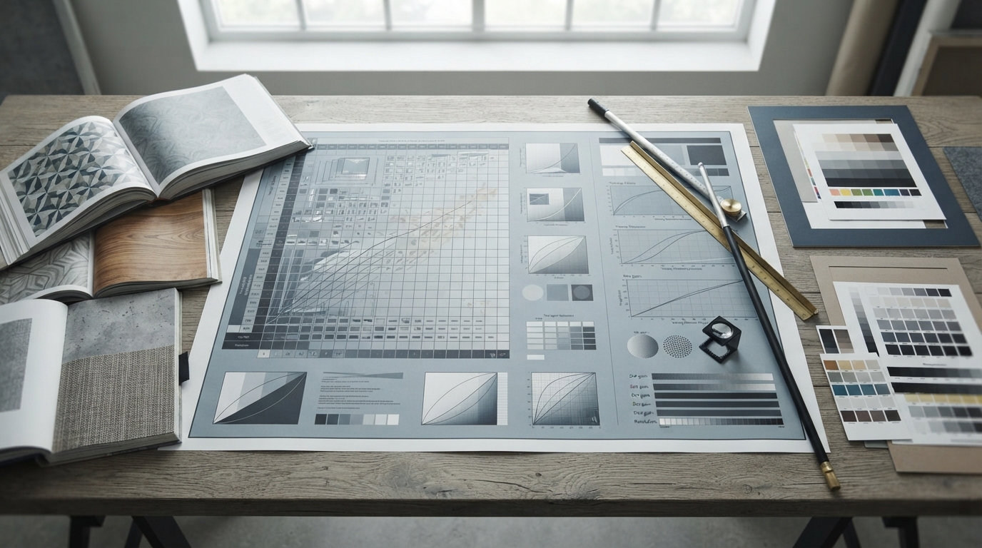 Finished large-format pattern print ready for production