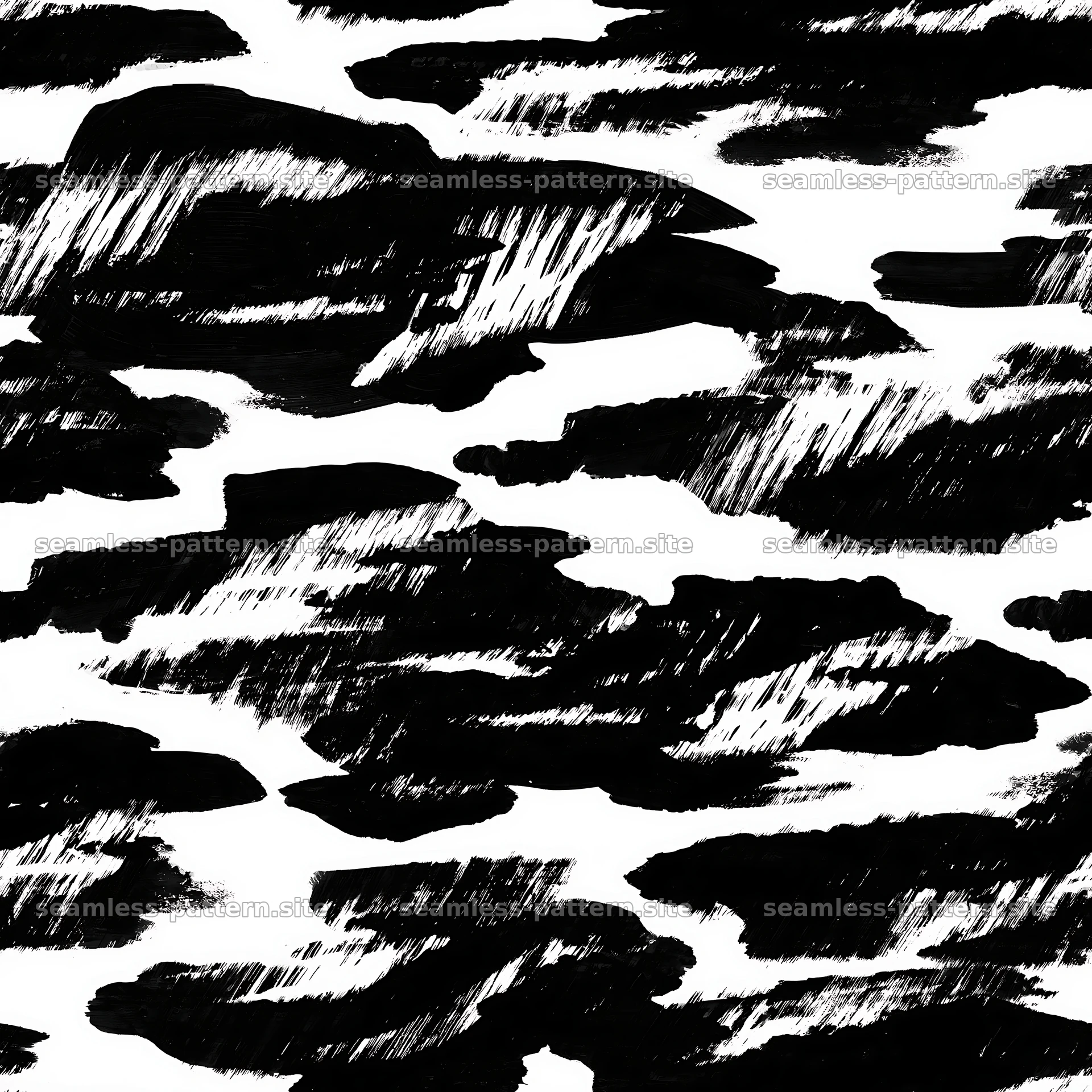 Seamless black camouflage brushstroke pattern for textiles — seamless tileable pattern