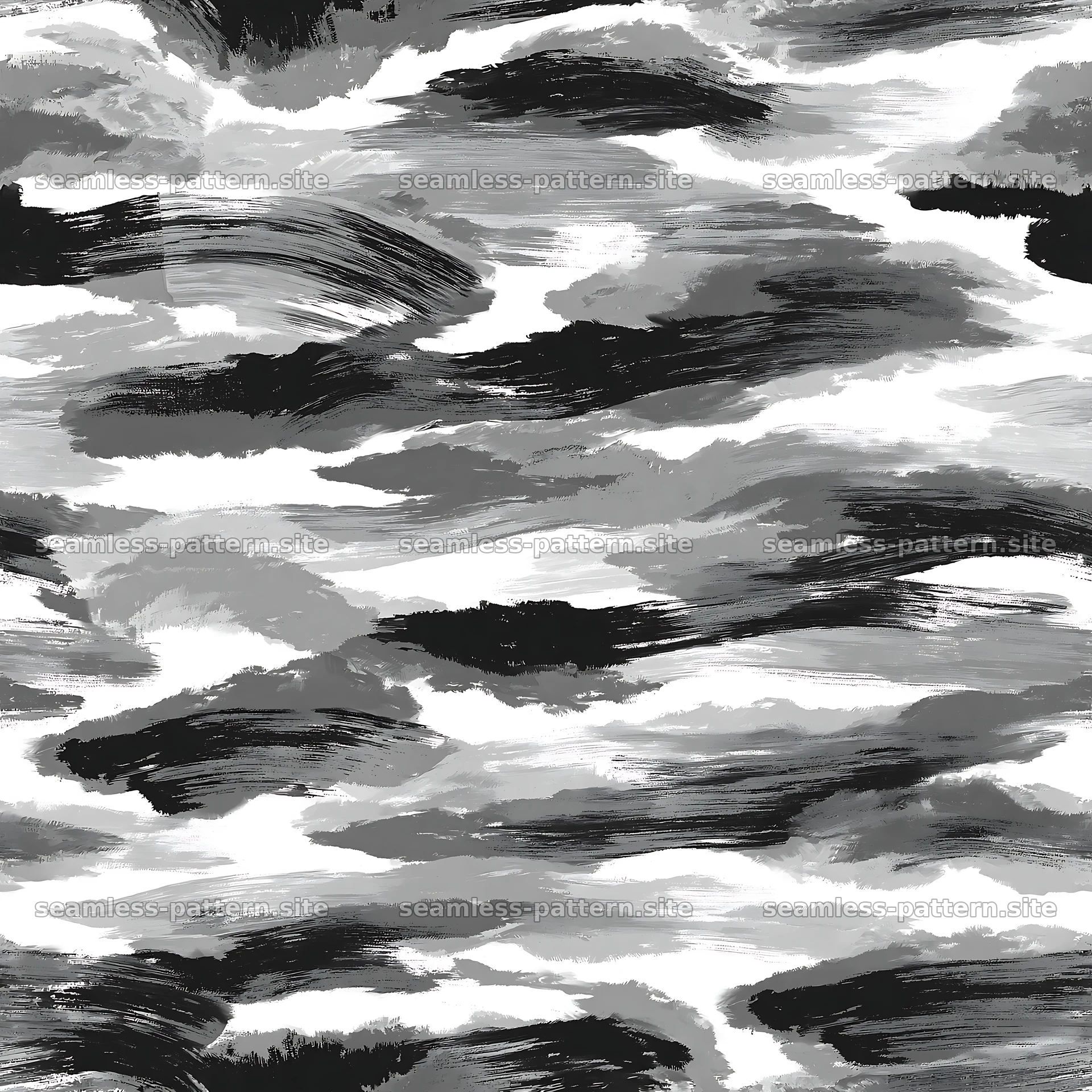 Seamless gray camouflage brushstroke pattern for fabric and wallpaper — seamless tileable pattern