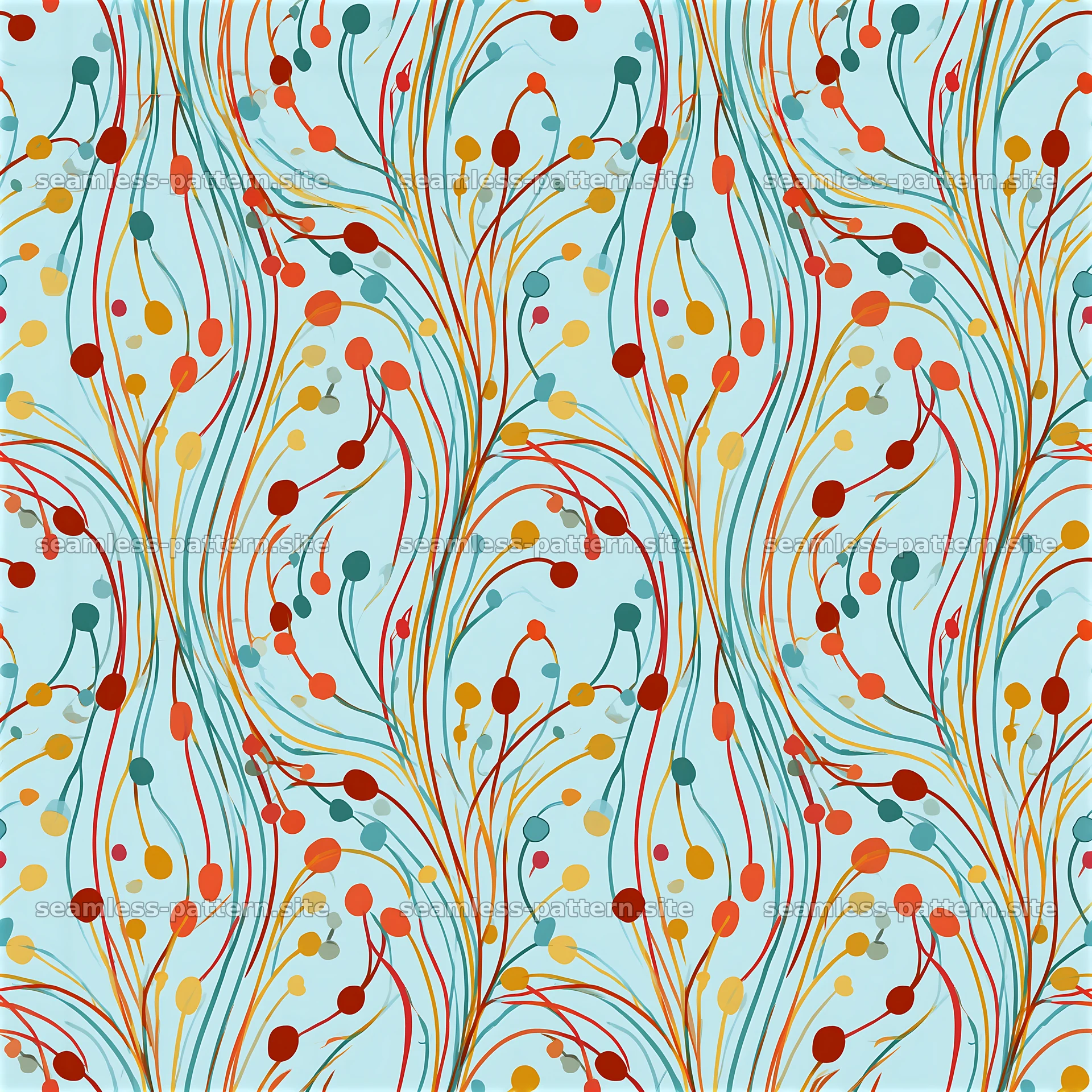 Vibrant Organic Line and Dot Seamless Pattern — seamless tileable pattern at 8192x8192
