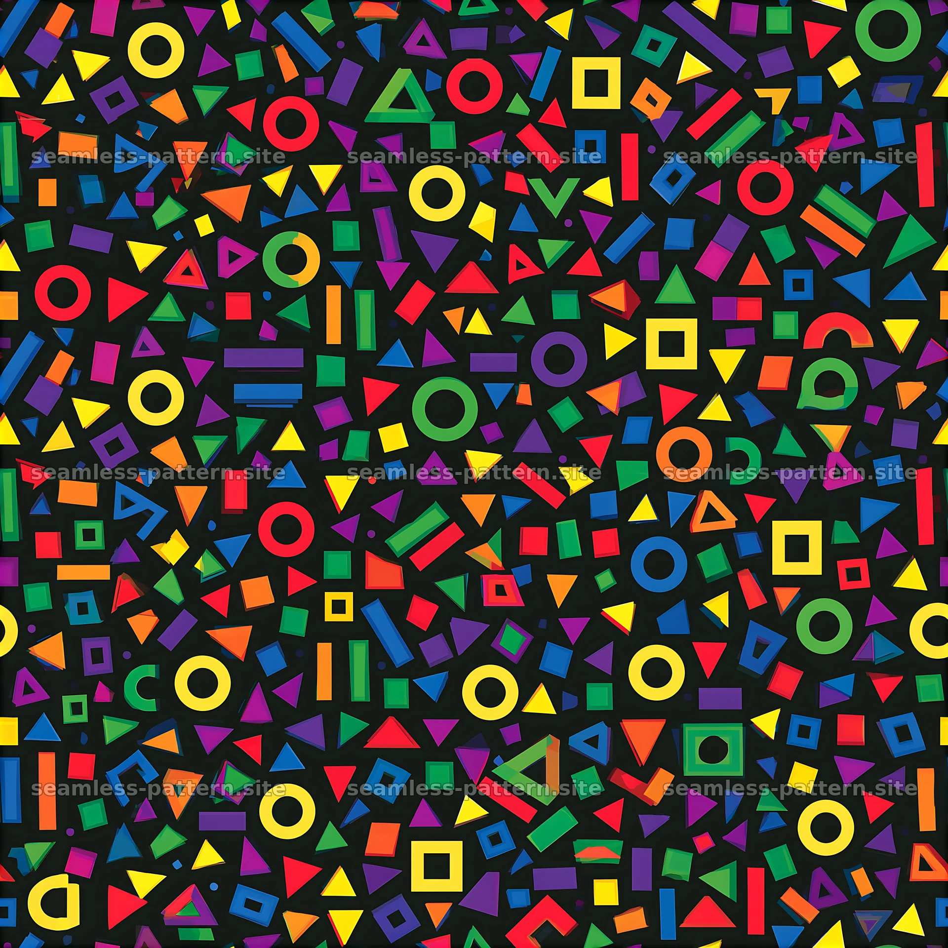 Colorful geometric shapes seamless pattern design — seamless tileable pattern at 8192x8192