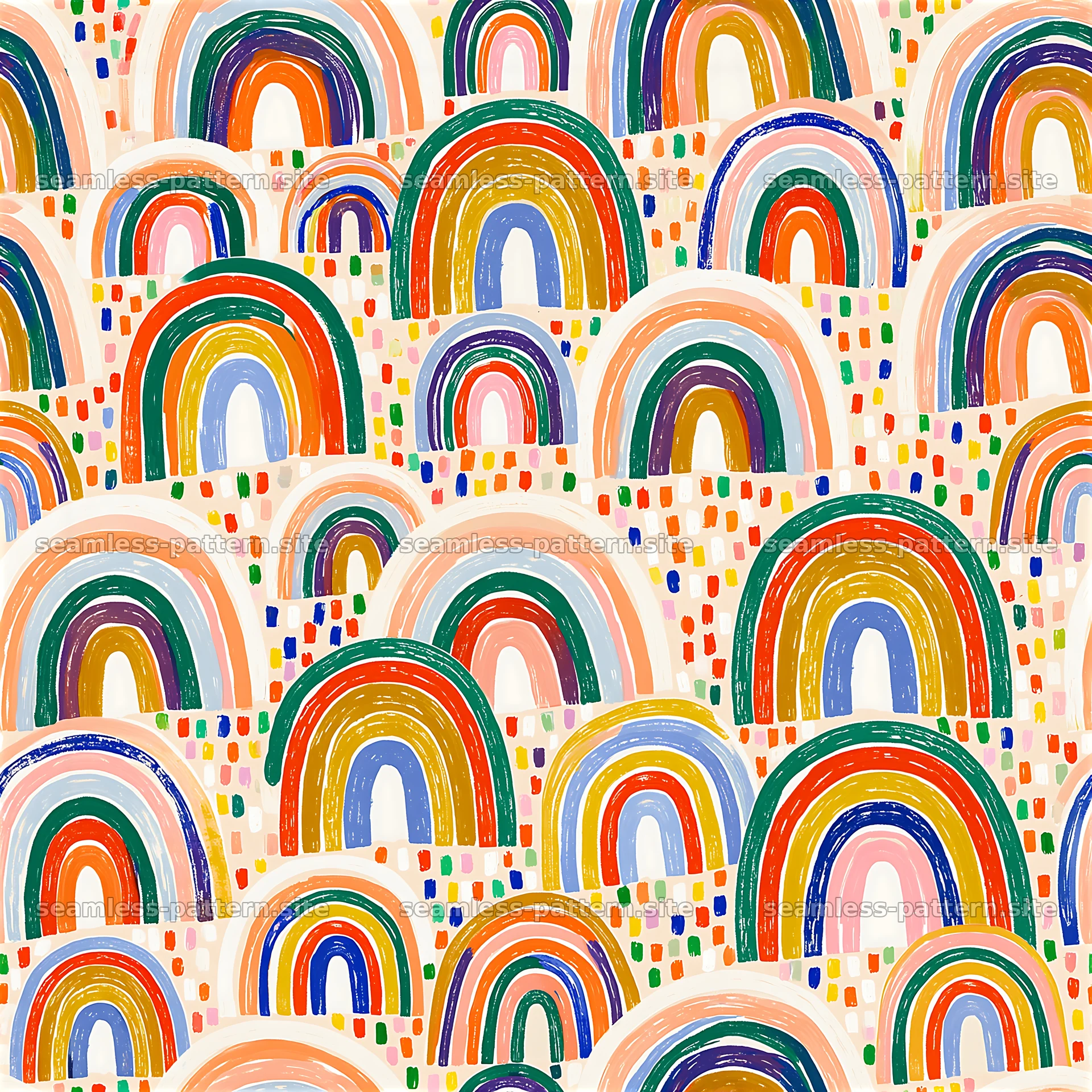 Colorful Rainbow Arches Seamless Pattern — seamless tileable pattern at 8192x8192