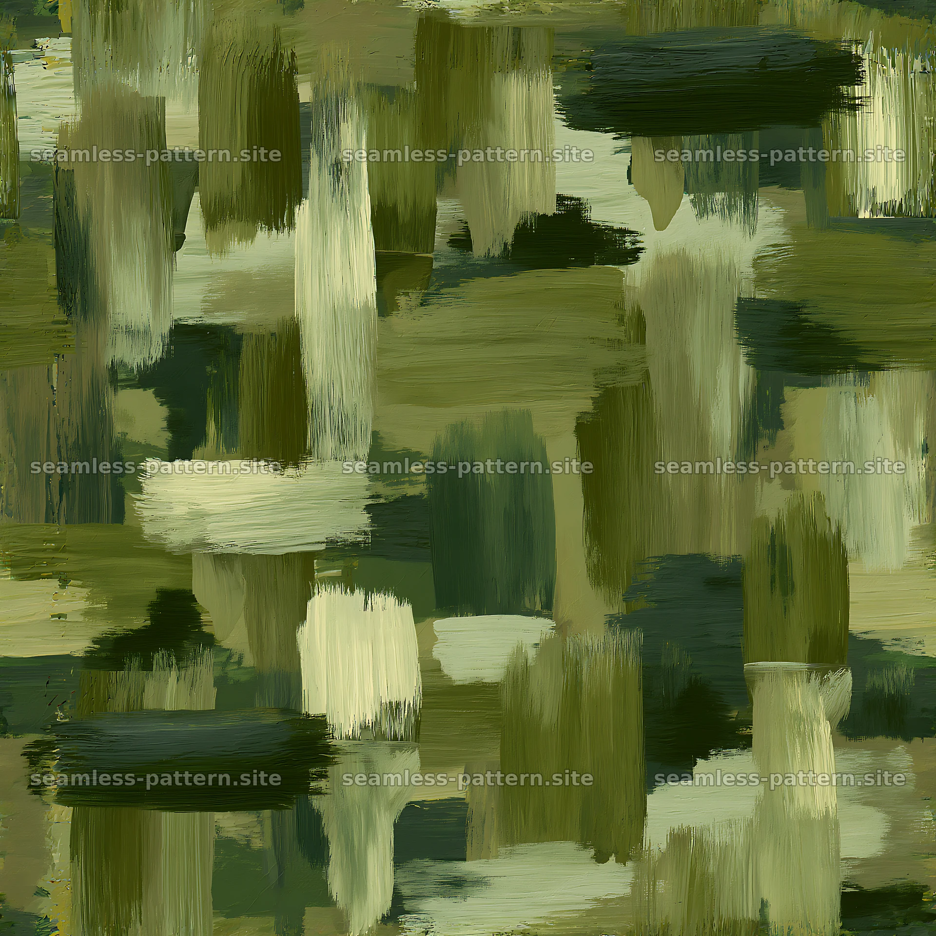 Seamless green camouflage brushstroke pattern for textiles — seamless tileable pattern