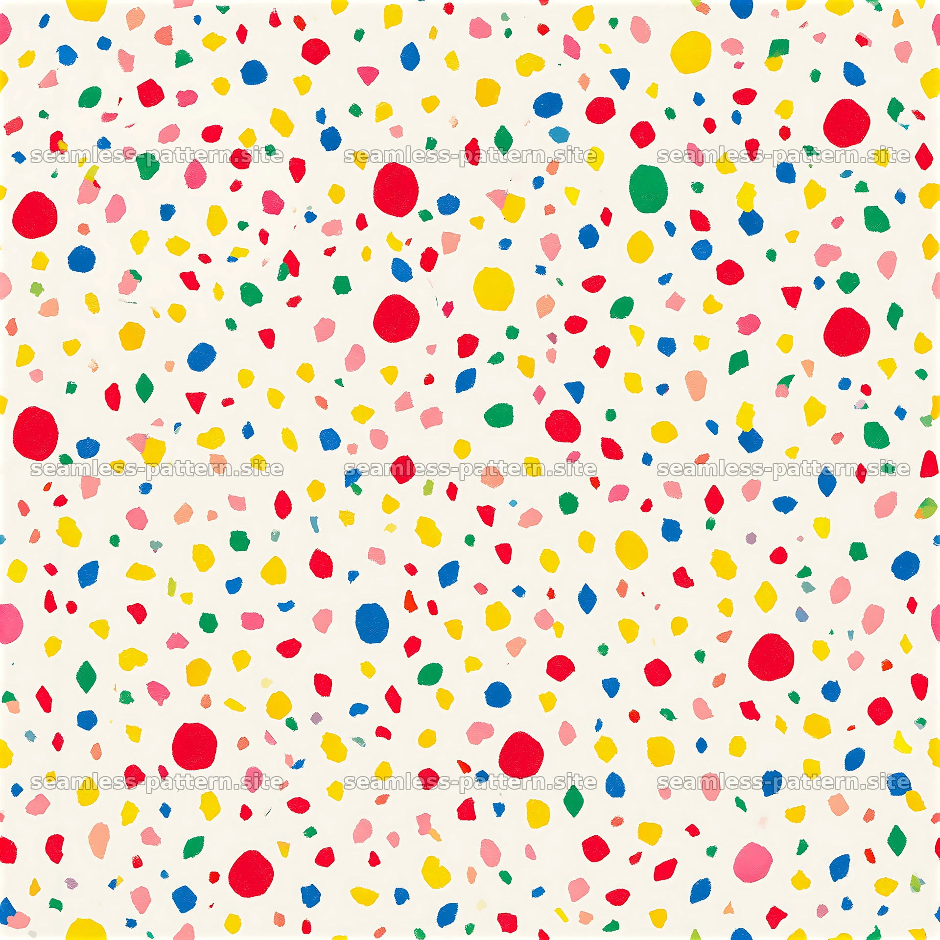 Bright confetti on a light background in a seamless design — seamless tileable pattern at 8192x8192
