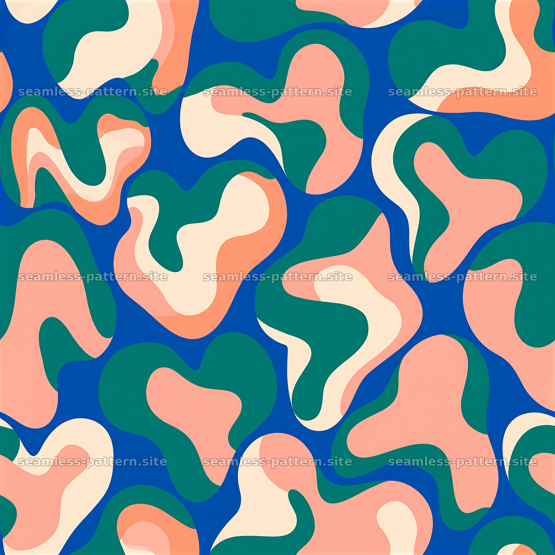 Seamless abstract heart pattern with colorful shapes — seamless tileable pattern at 8192x8192