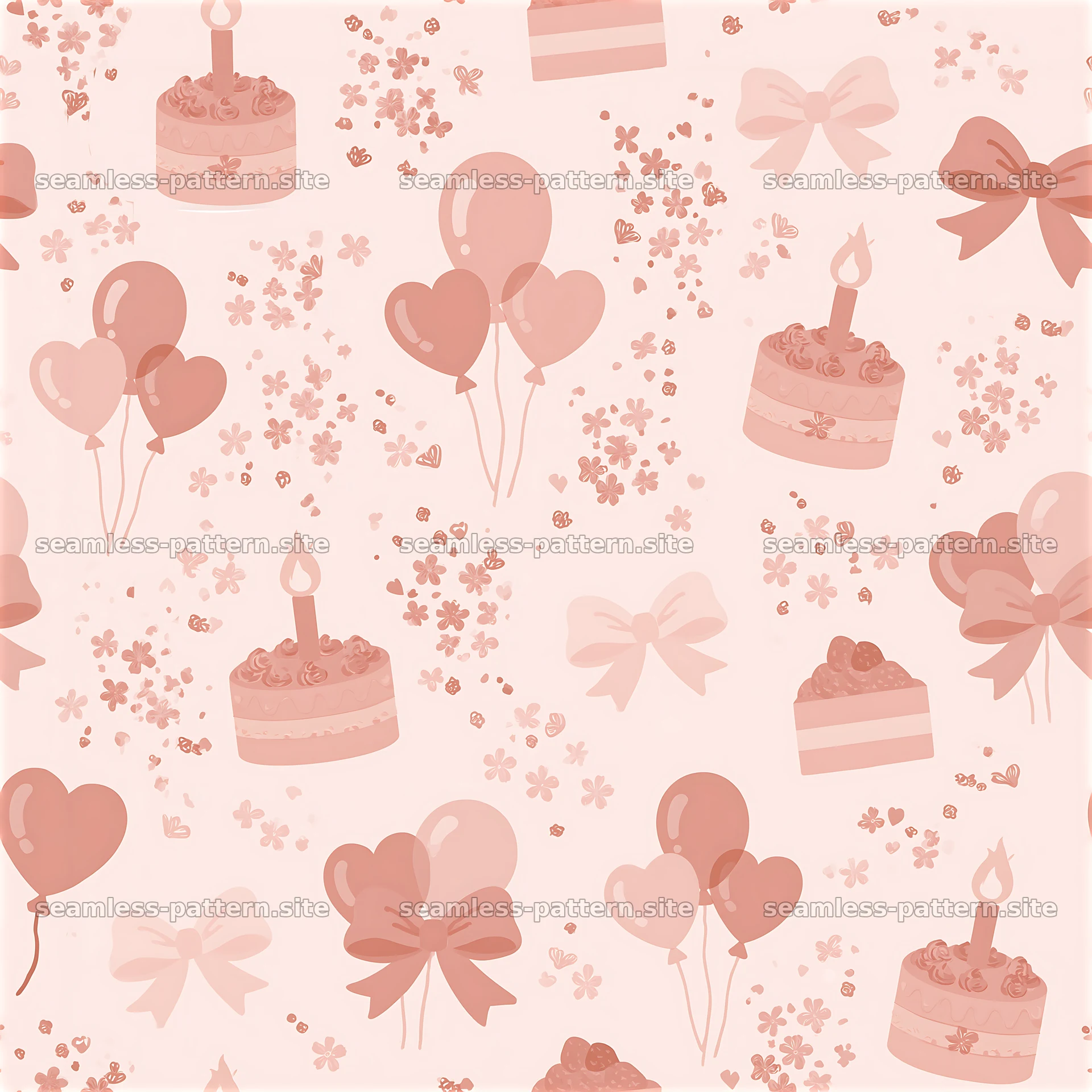 Pink Birthday Celebration Seamless Pattern — seamless tileable pattern at 8192x8192