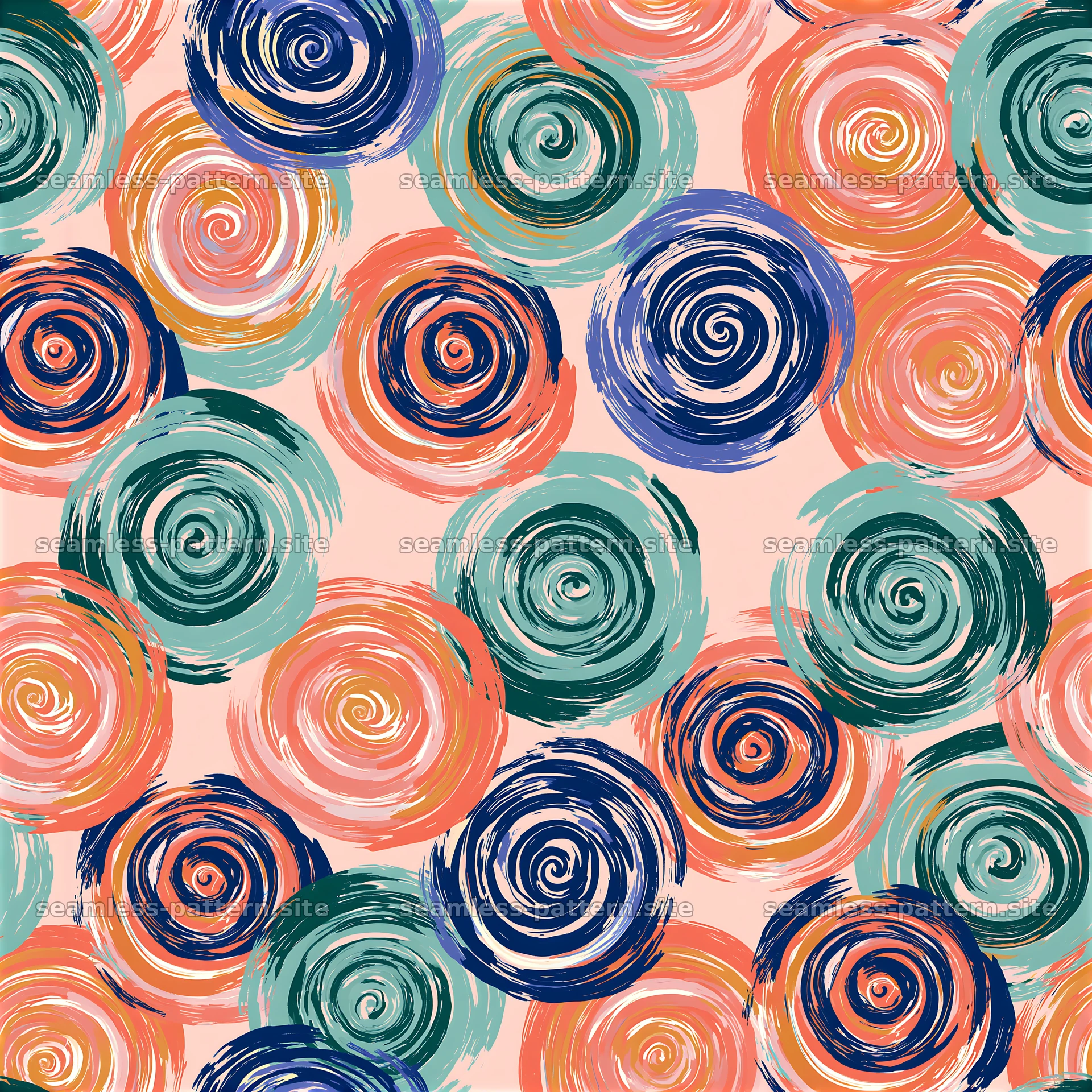 Funky Multicolor Swirl Seamless Pattern — seamless tileable pattern at 8192x8192