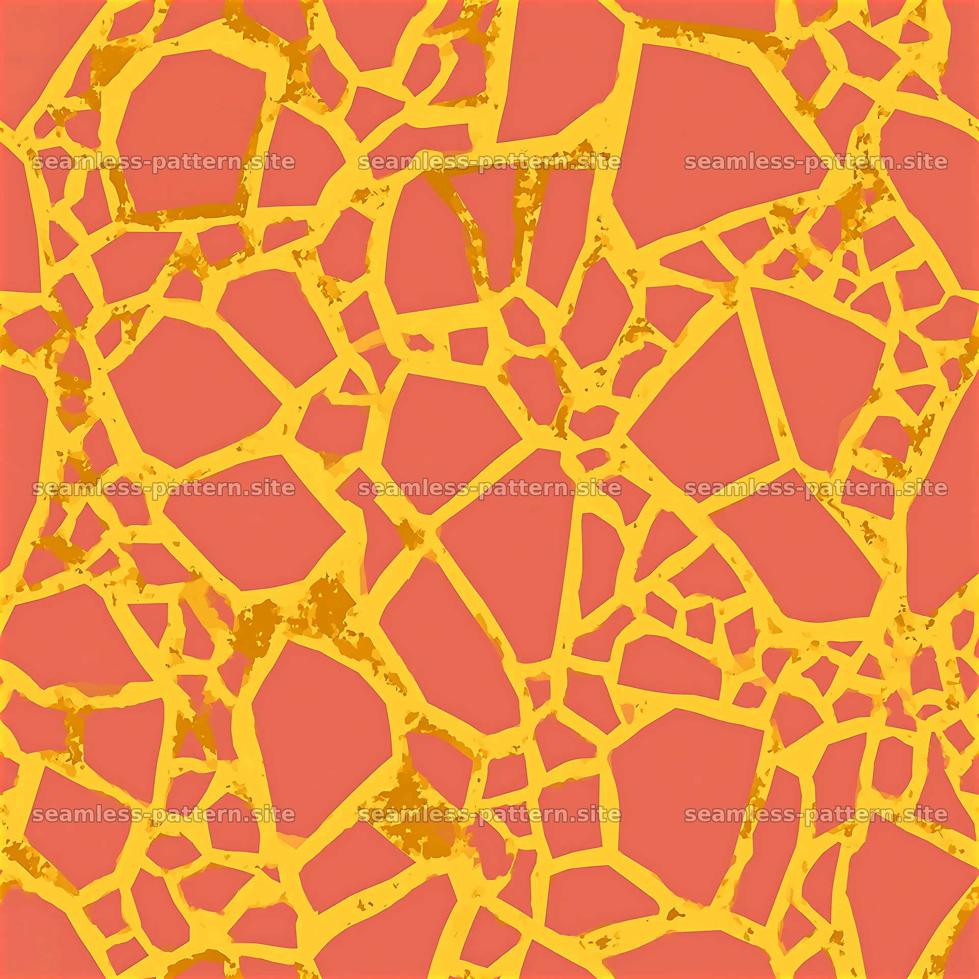 Golden geological fractures tileable pattern in bright colors — seamless tileable pattern at 8192x8192