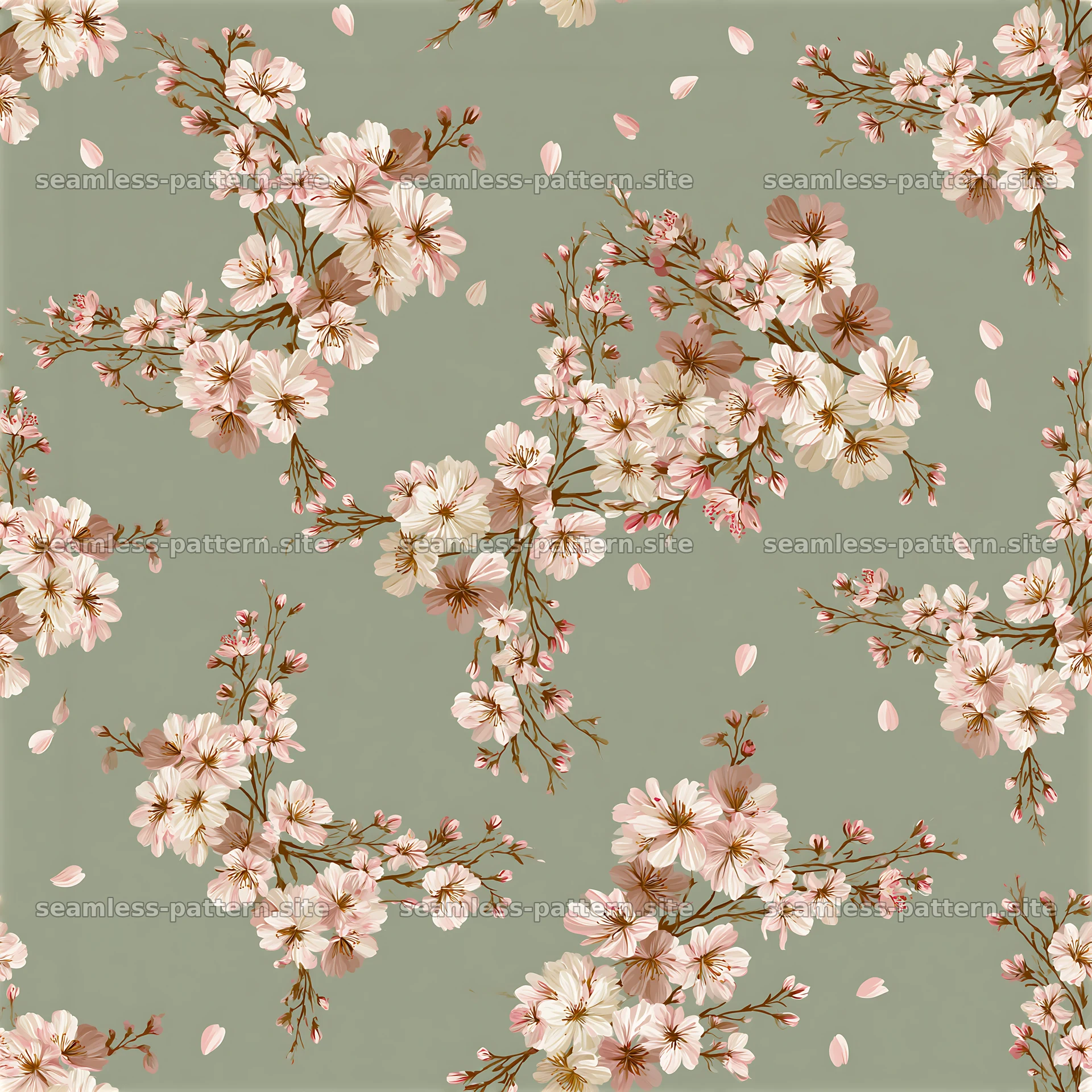 Floral gift wrap seamless pattern with soft colors and floral elements — seamless tileable pattern at 8192x8192