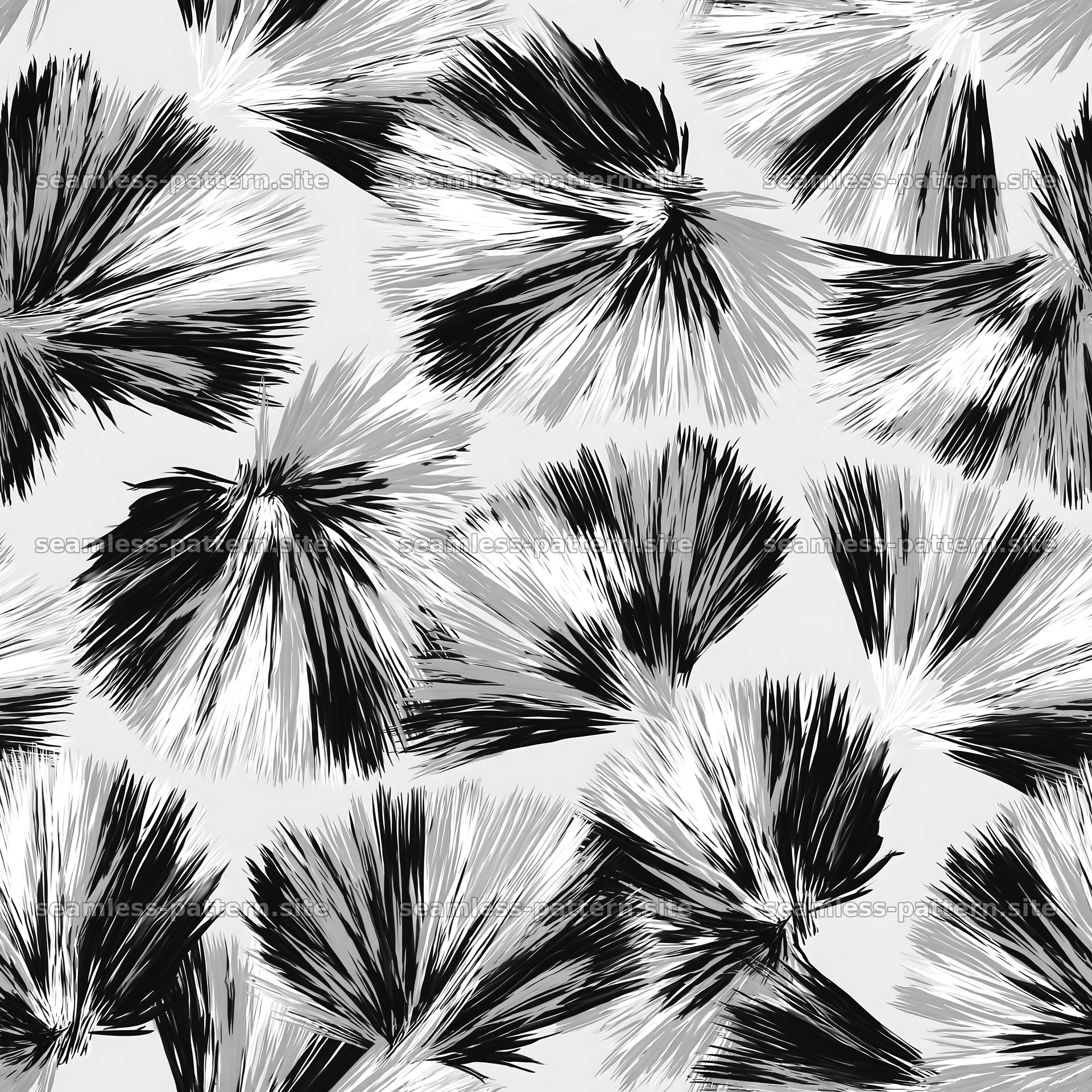Seamless graphic brush mark pattern in black and white — seamless tileable pattern