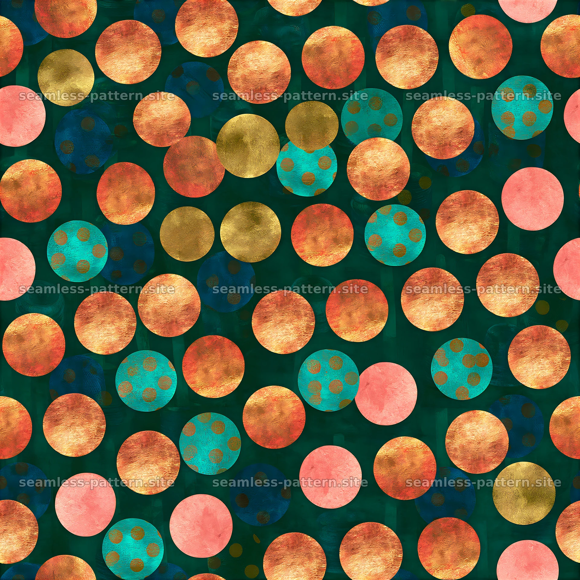 Colorful Textured Polka Dot Seamless Pattern — seamless tileable pattern at 8192x8192