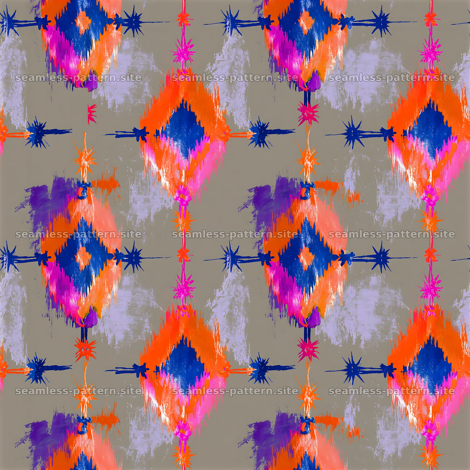 Colorful Abstract Brushstroke Lattice Pattern — seamless tileable pattern at 8192x8192