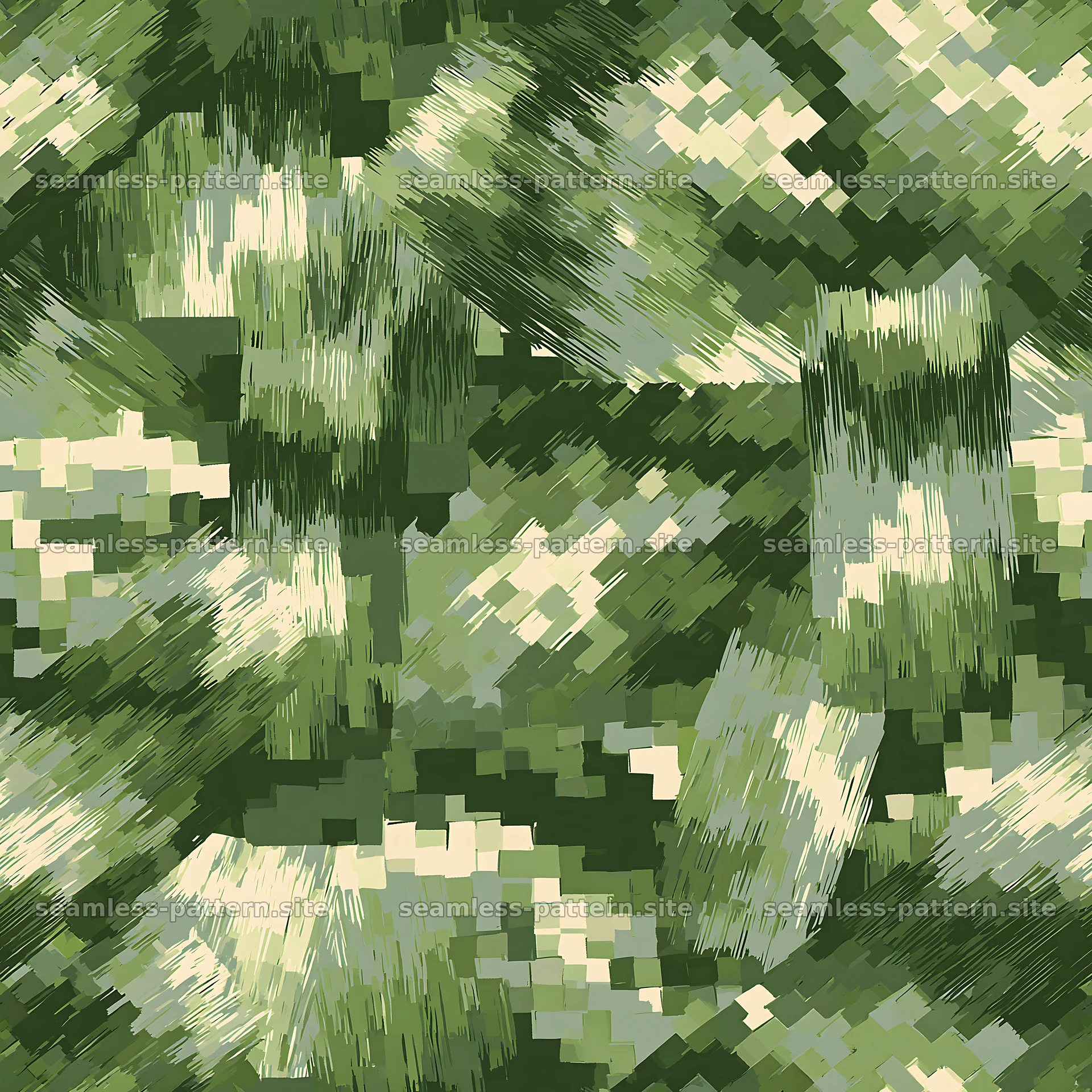 Seamless green camouflage brushstroke pattern — seamless tileable pattern