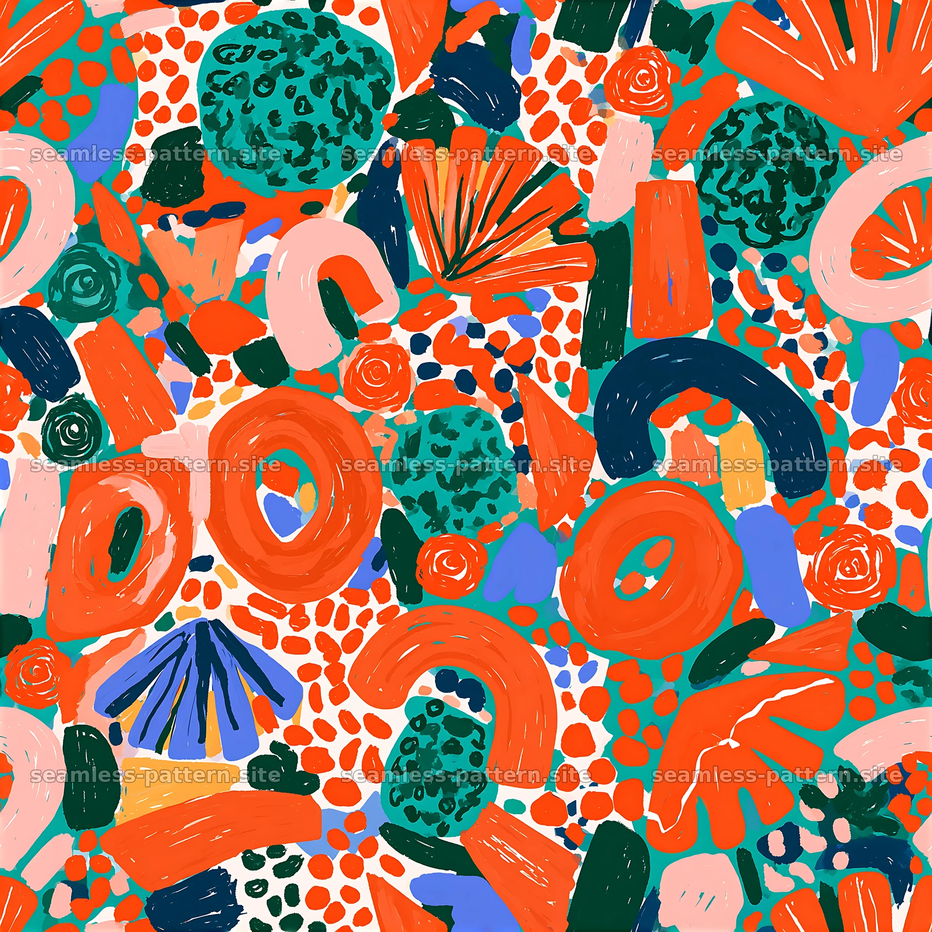 Funky abstract Memphis-inspired seamless pattern — seamless tileable pattern at 8192x8192