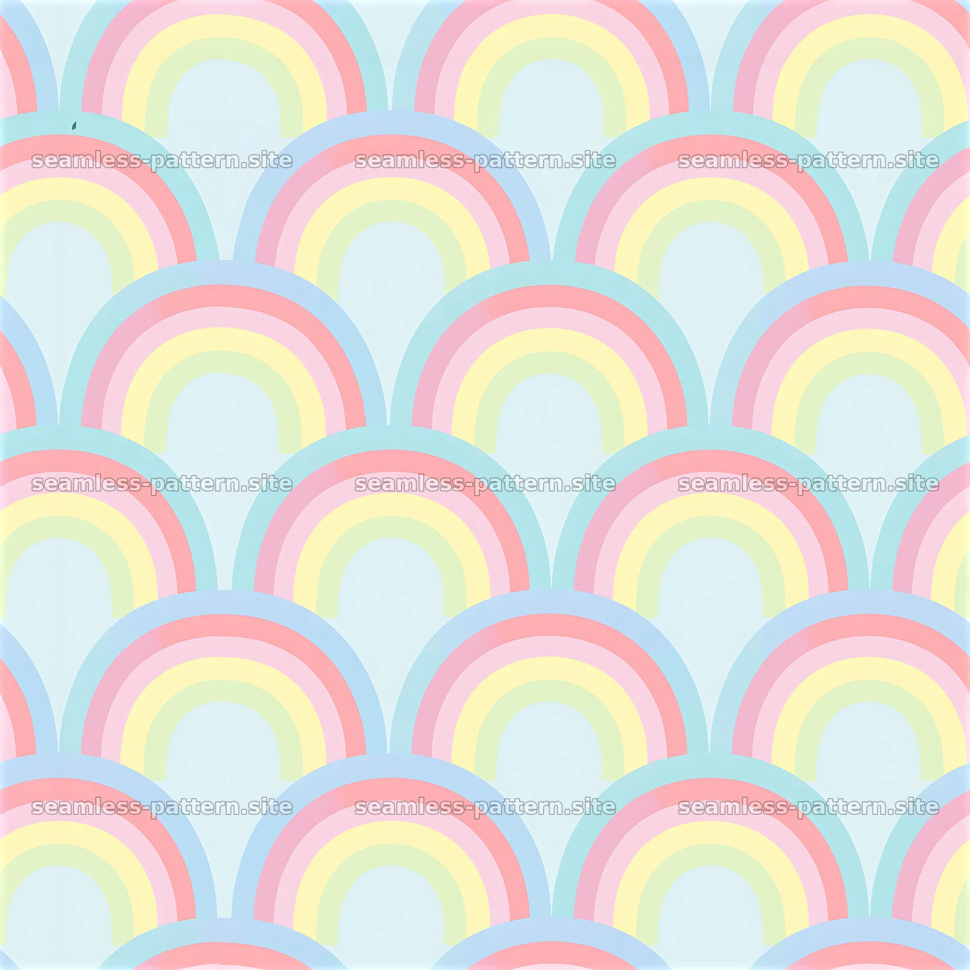 Pastel rainbow arches pattern on a light background — seamless tileable pattern at 8192x8192
