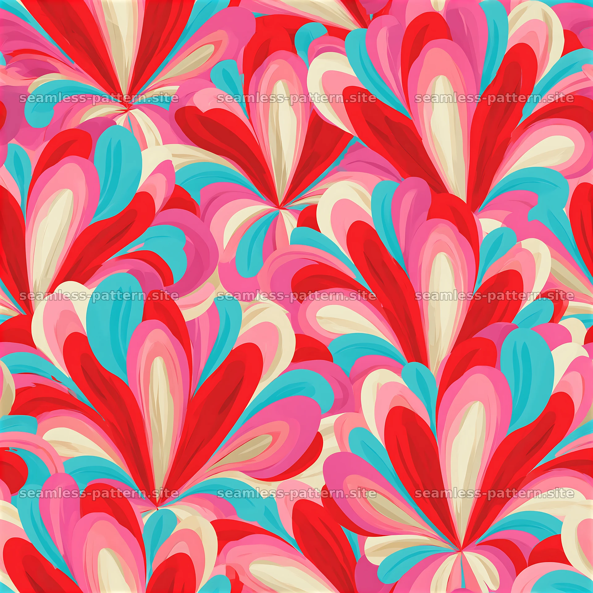 Vibrant Abstract Petal Repeating Pattern — seamless tileable pattern at 8192x8192