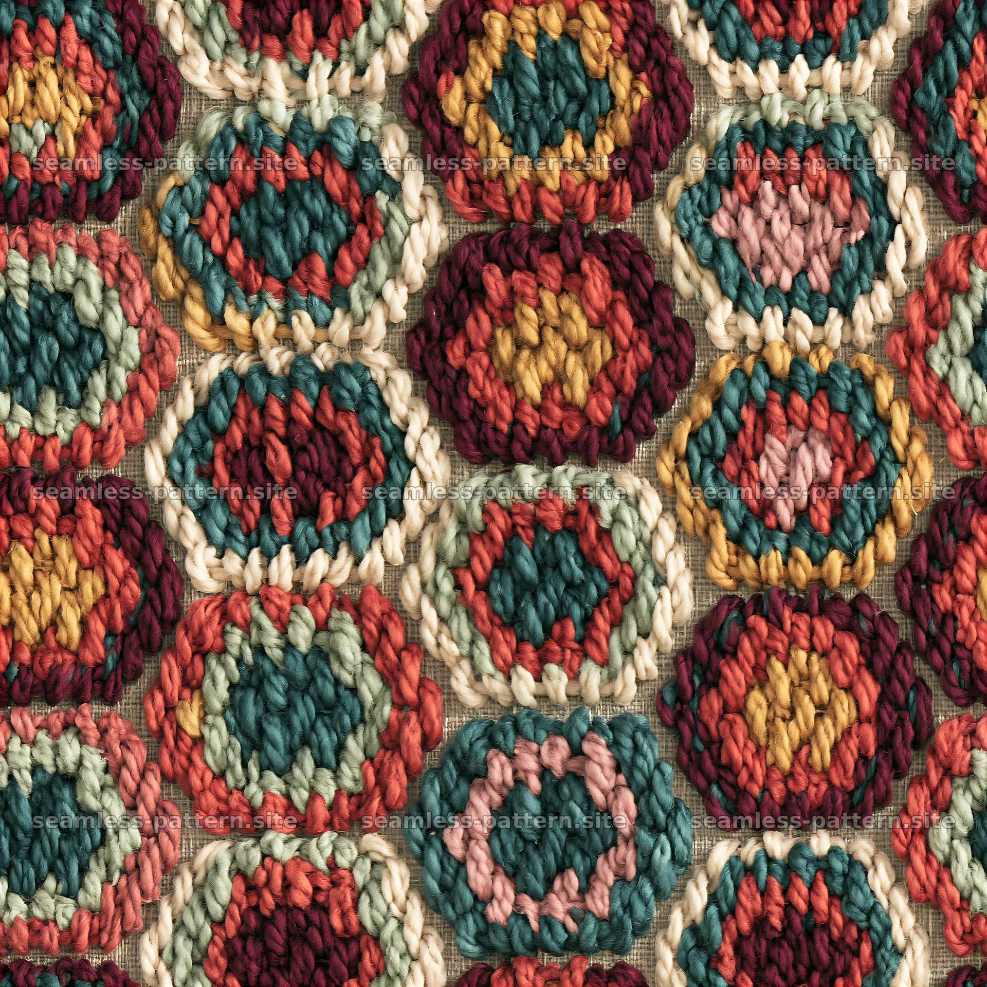 Colorful Woven Geometric Textile Seamless Pattern — seamless tileable pattern at 8192x8192