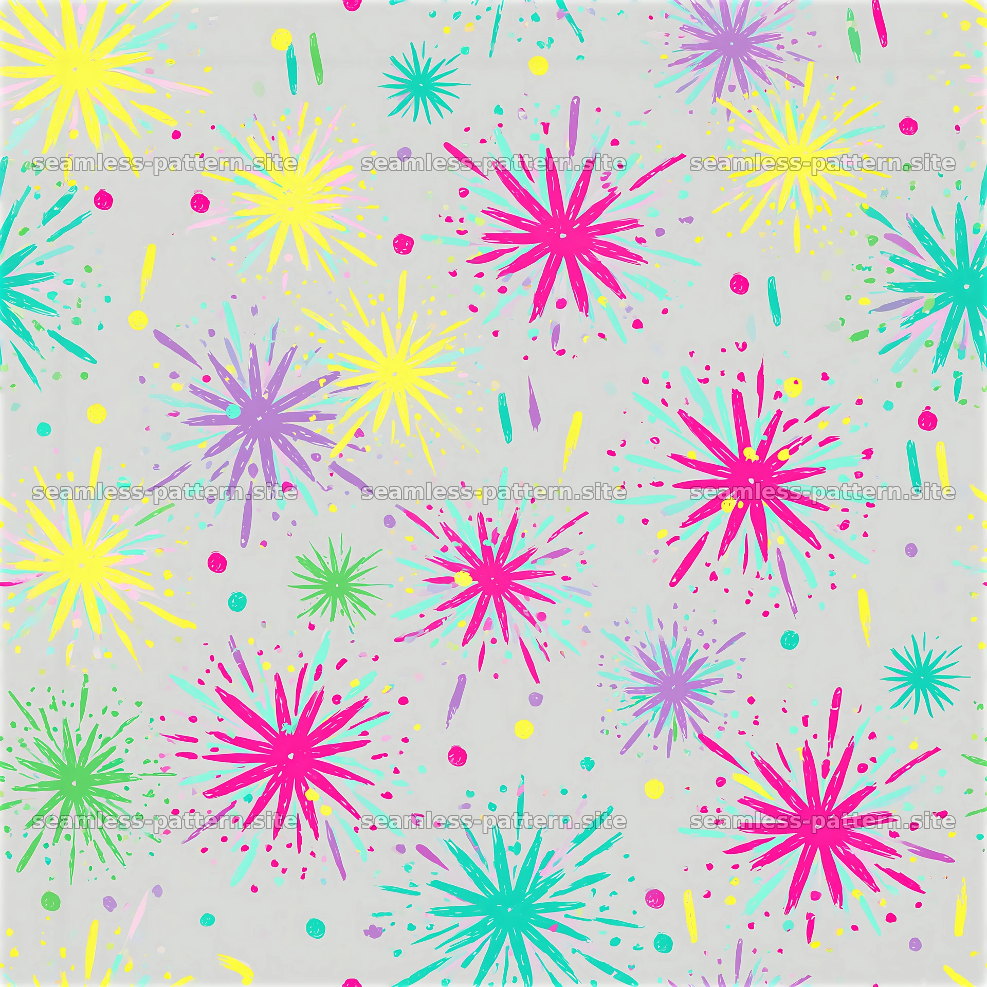 Multicolor Abstract Starburst Seamless Pattern — seamless tileable pattern at 8192x8192