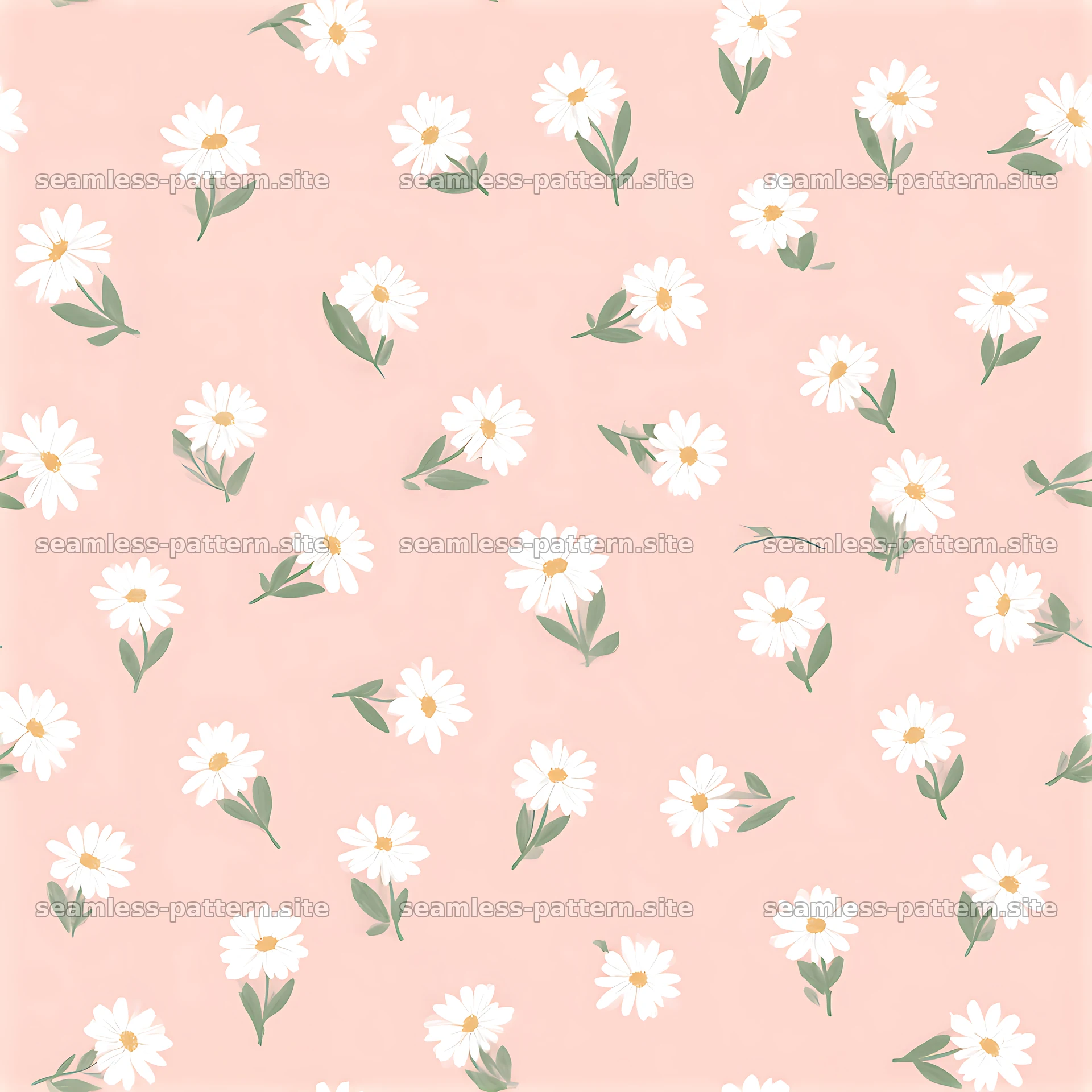 Pink background with white flowers arranged in a seamless pattern — seamless tileable pattern at 8192x8192