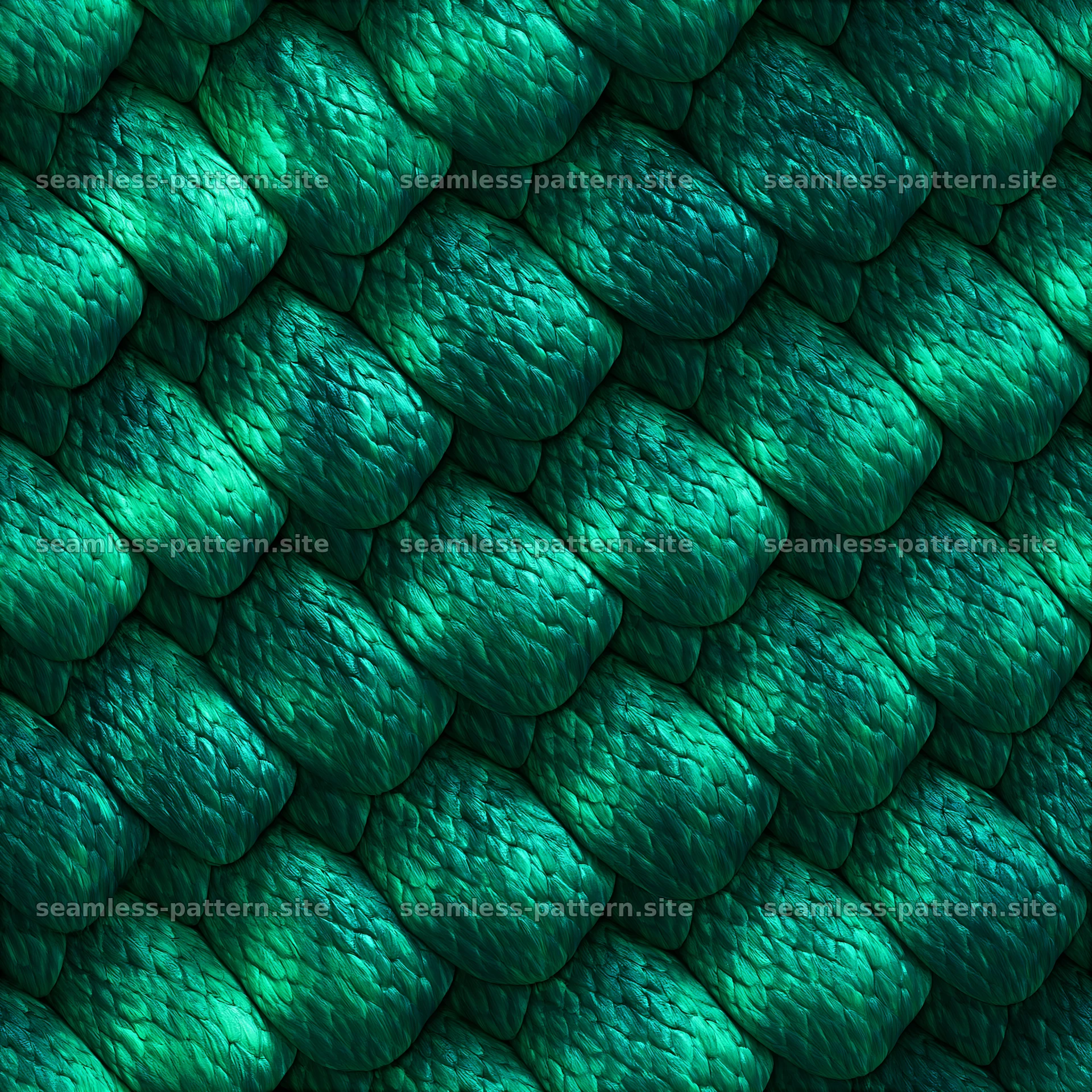 Seamless emerald snake scale texture creates a vibrant surface pattern — seamless tileable pattern at 8192x8192