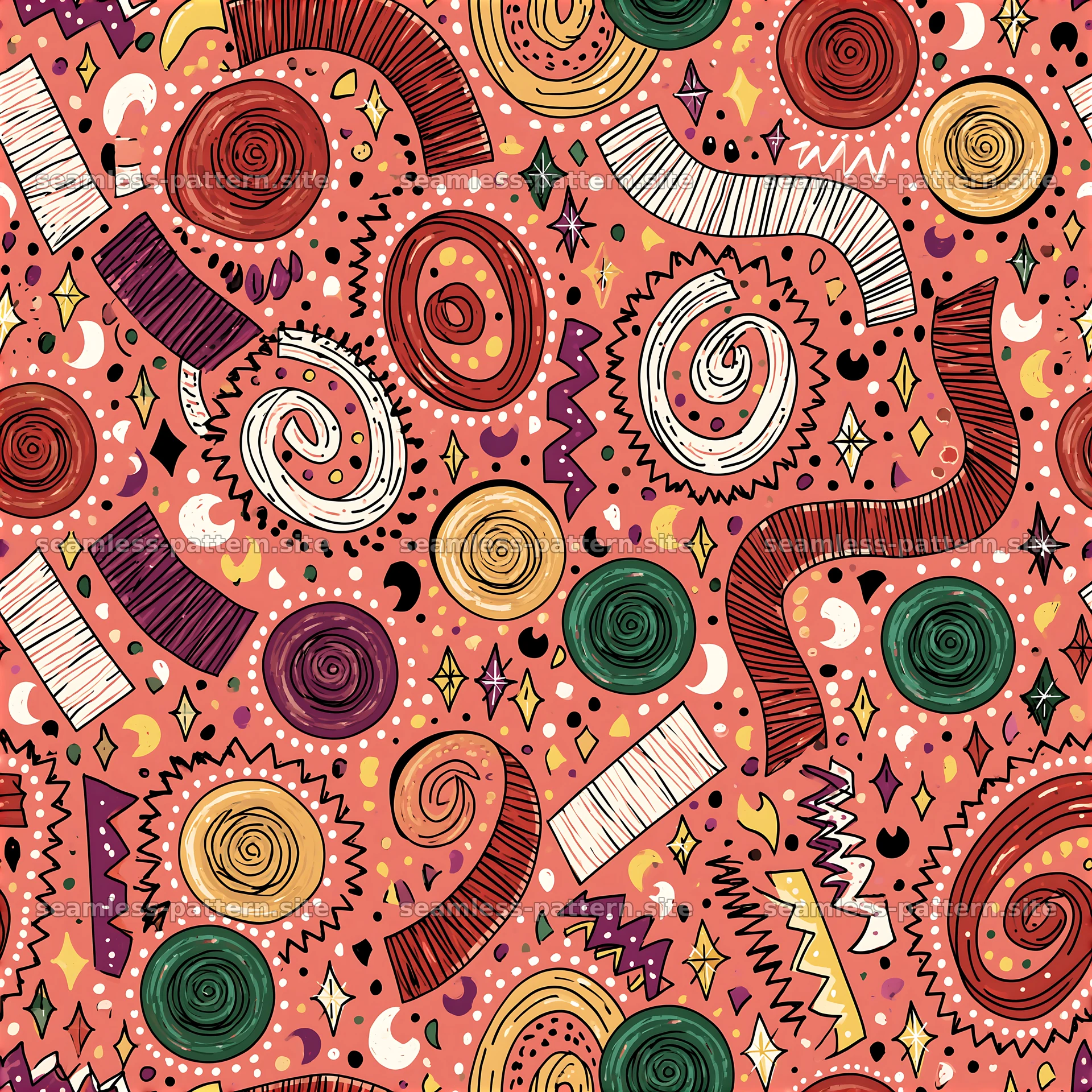 Colorful Birthday Confetti Seamless Pattern — seamless tileable pattern at 8192x8192
