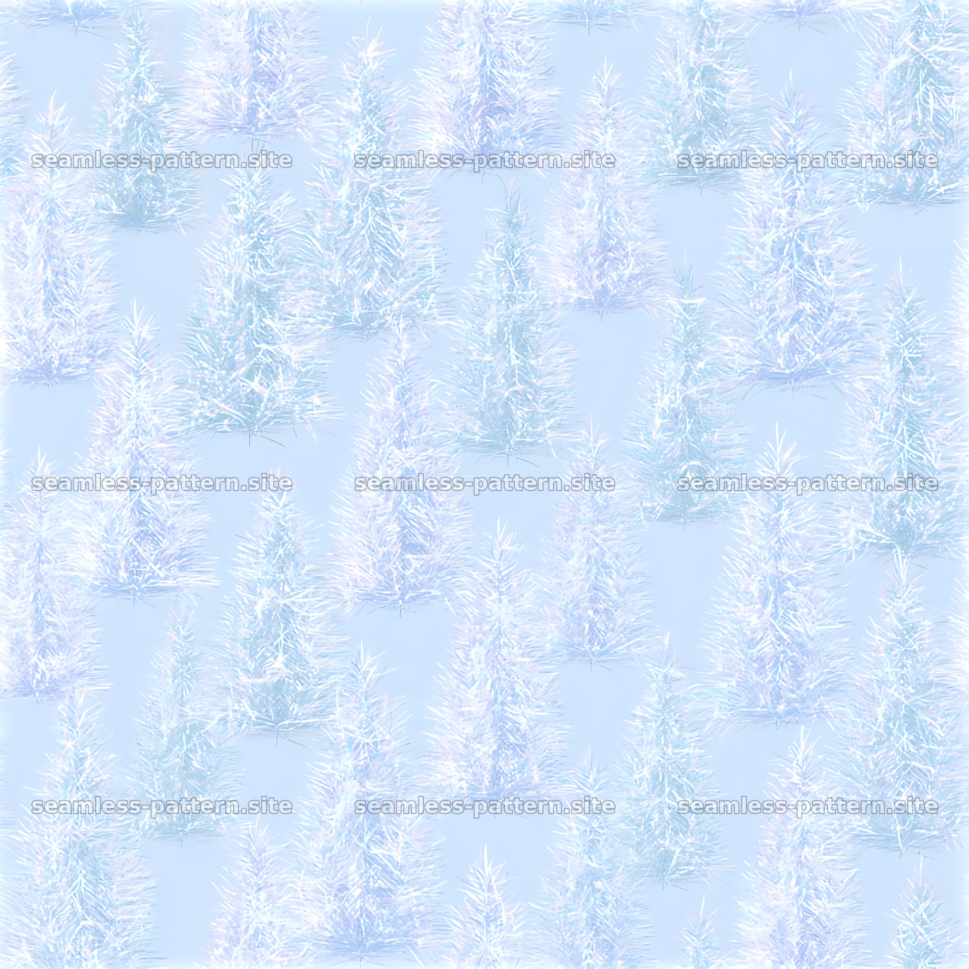 White trees with blue background create a seamless design for winter — seamless tileable pattern at 8192x8192