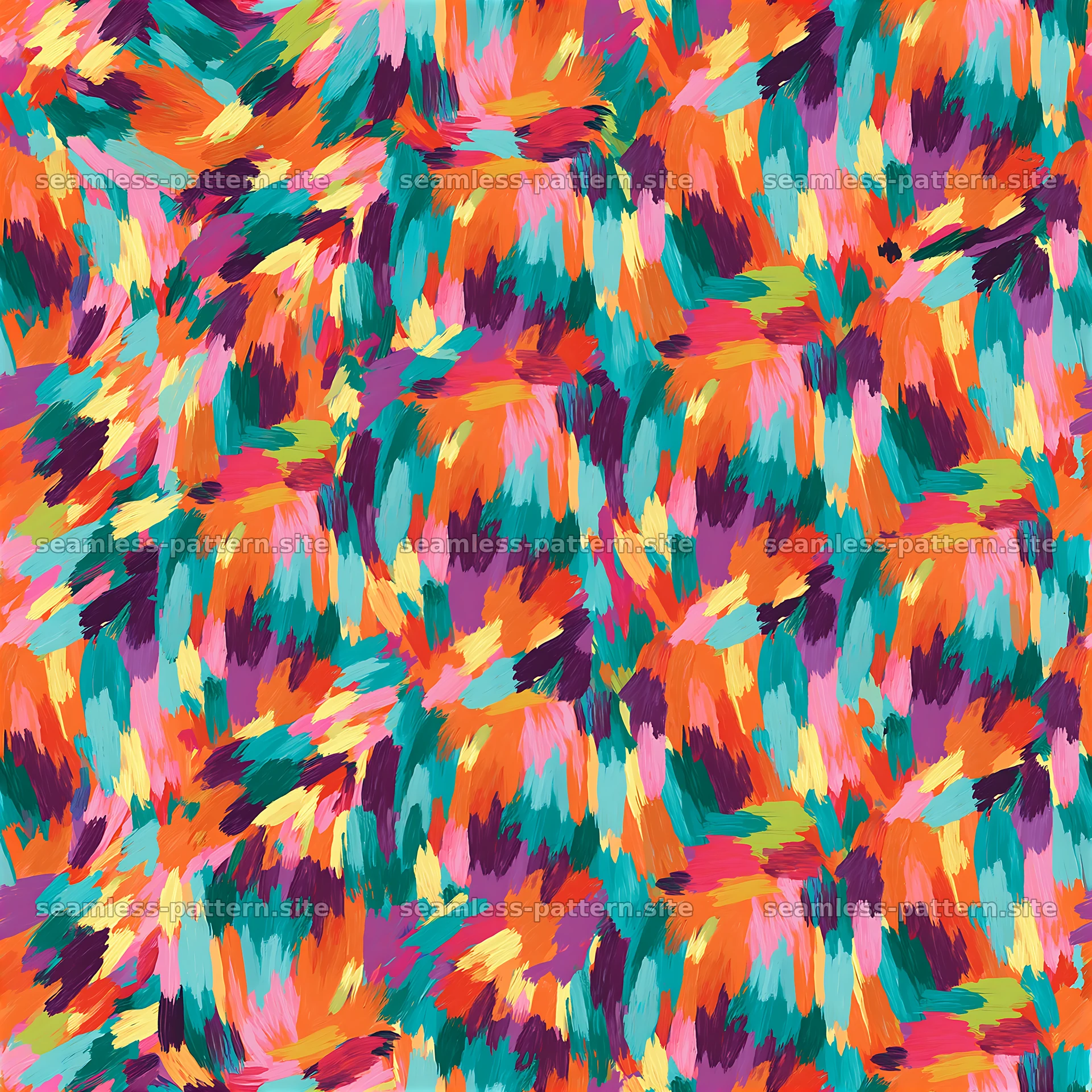 Colorful hand painted strokes create a vibrant seamless pattern — seamless tileable pattern at 8192x8192