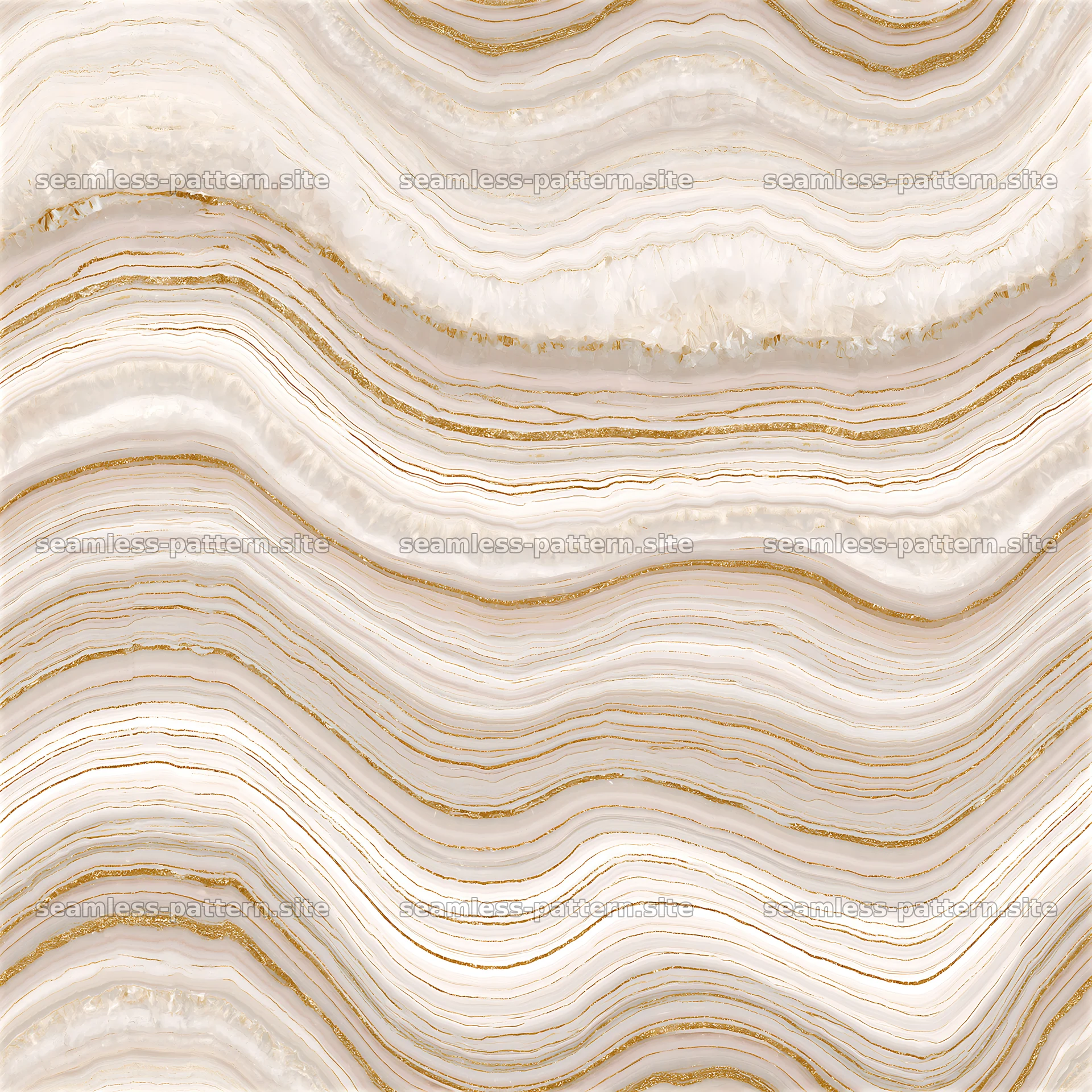 Seamless layered gold veined marble texture with light hues and lines — seamless tileable pattern at 8192x8192