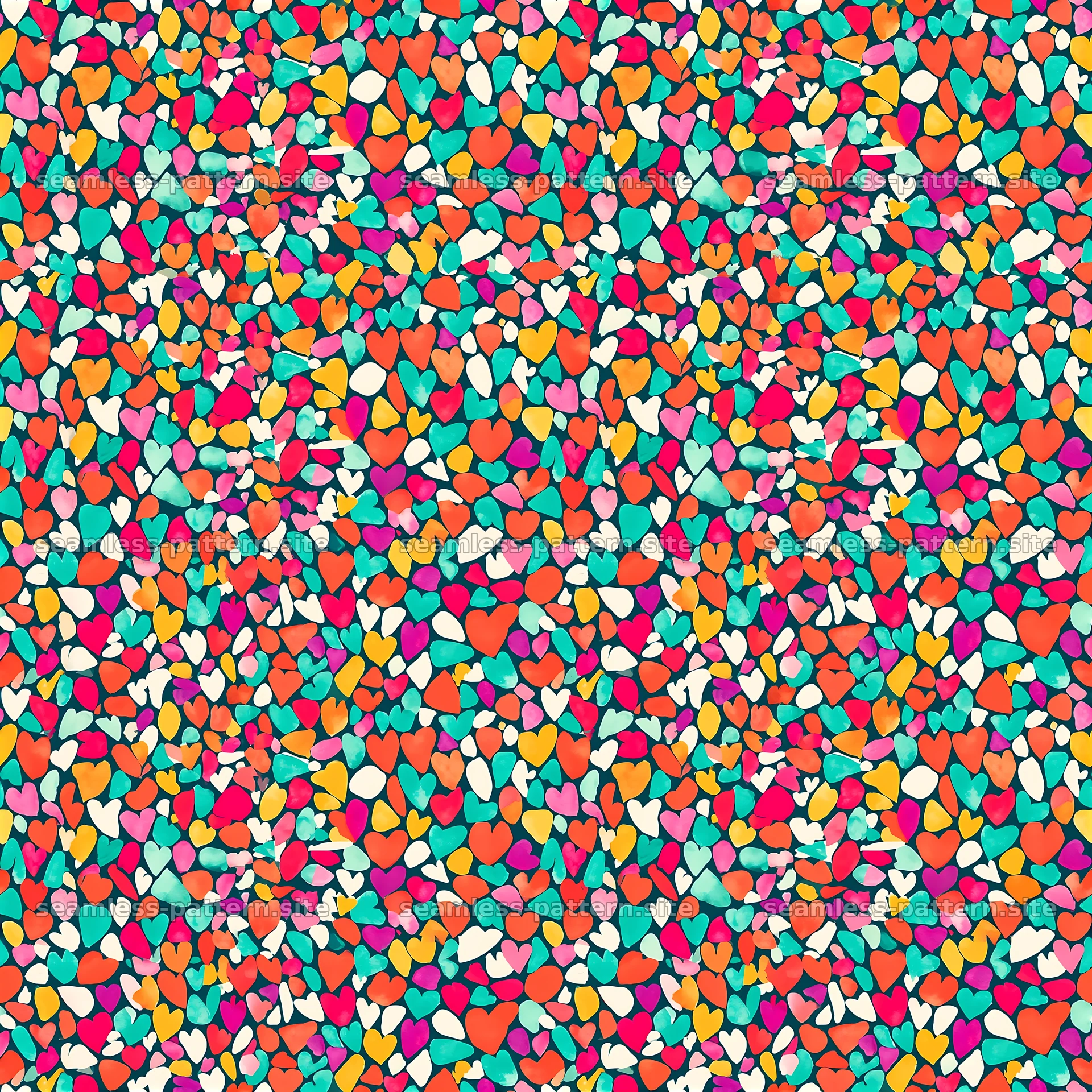 Colorful Heart Confetti Seamless Pattern — seamless tileable pattern at 8192x8192