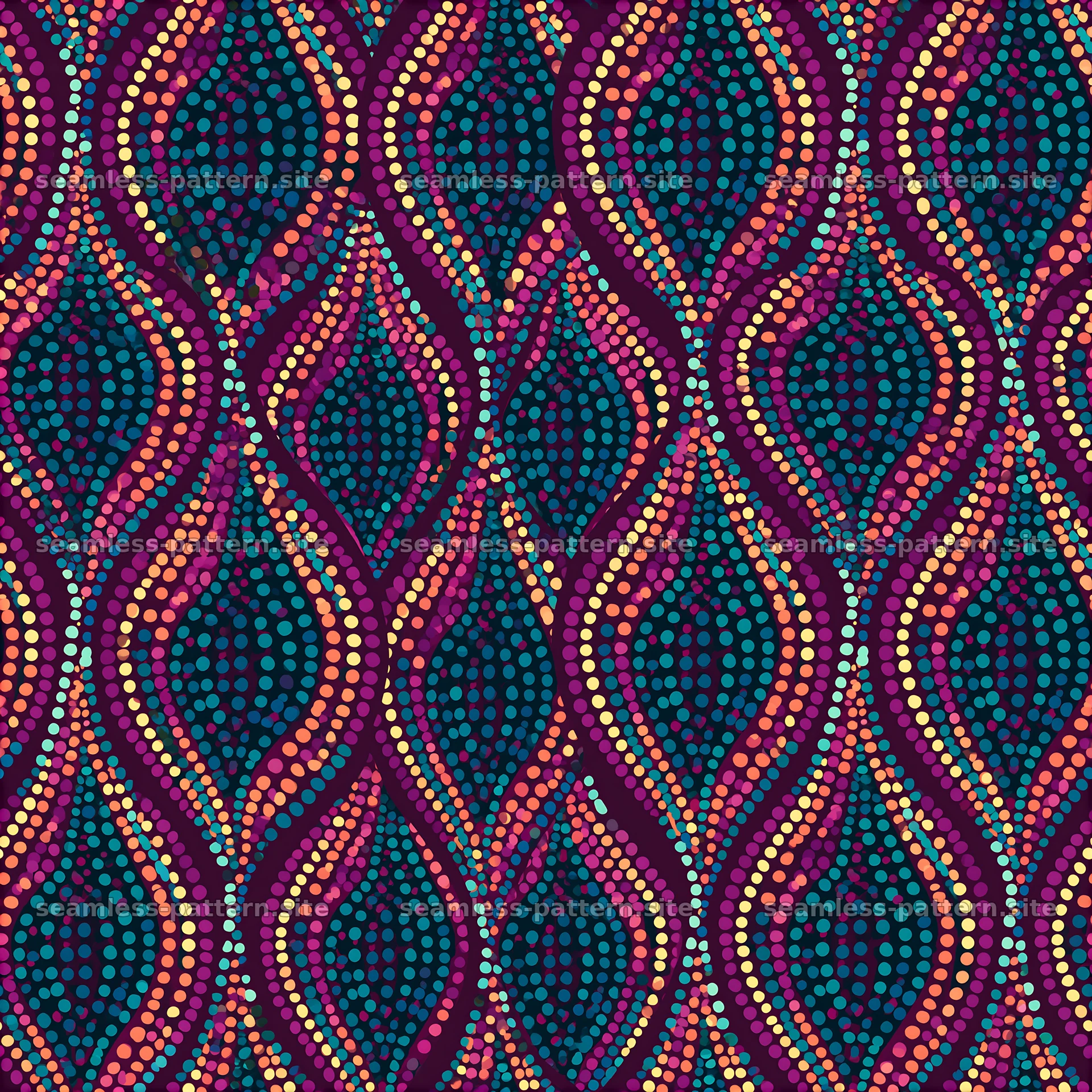 Colorful dotted lattice seamless pattern — seamless tileable pattern at 8192x8192