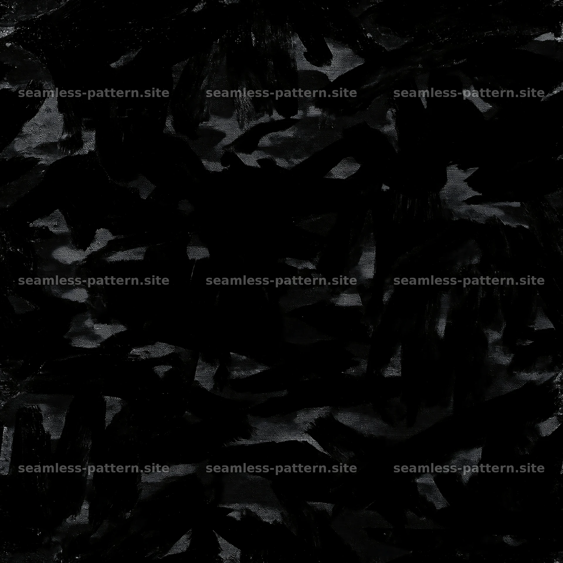 Seamless black camouflage brushstroke pattern for textiles — seamless tileable pattern