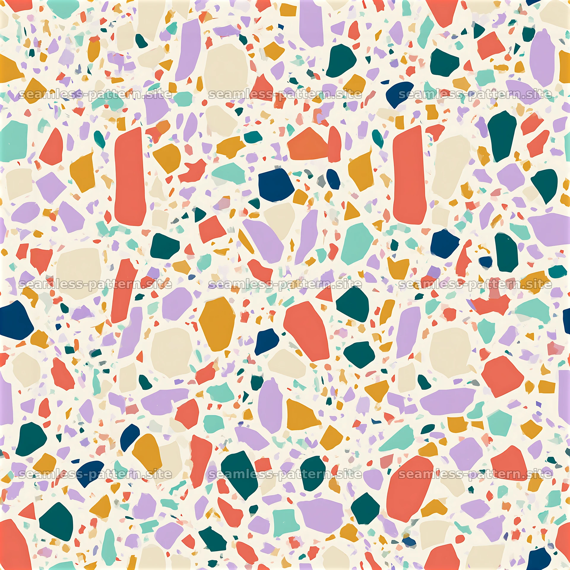 Colorful Terrazzo Seamless Pattern with Multicolor Chips — seamless tileable pattern at 8192x8192