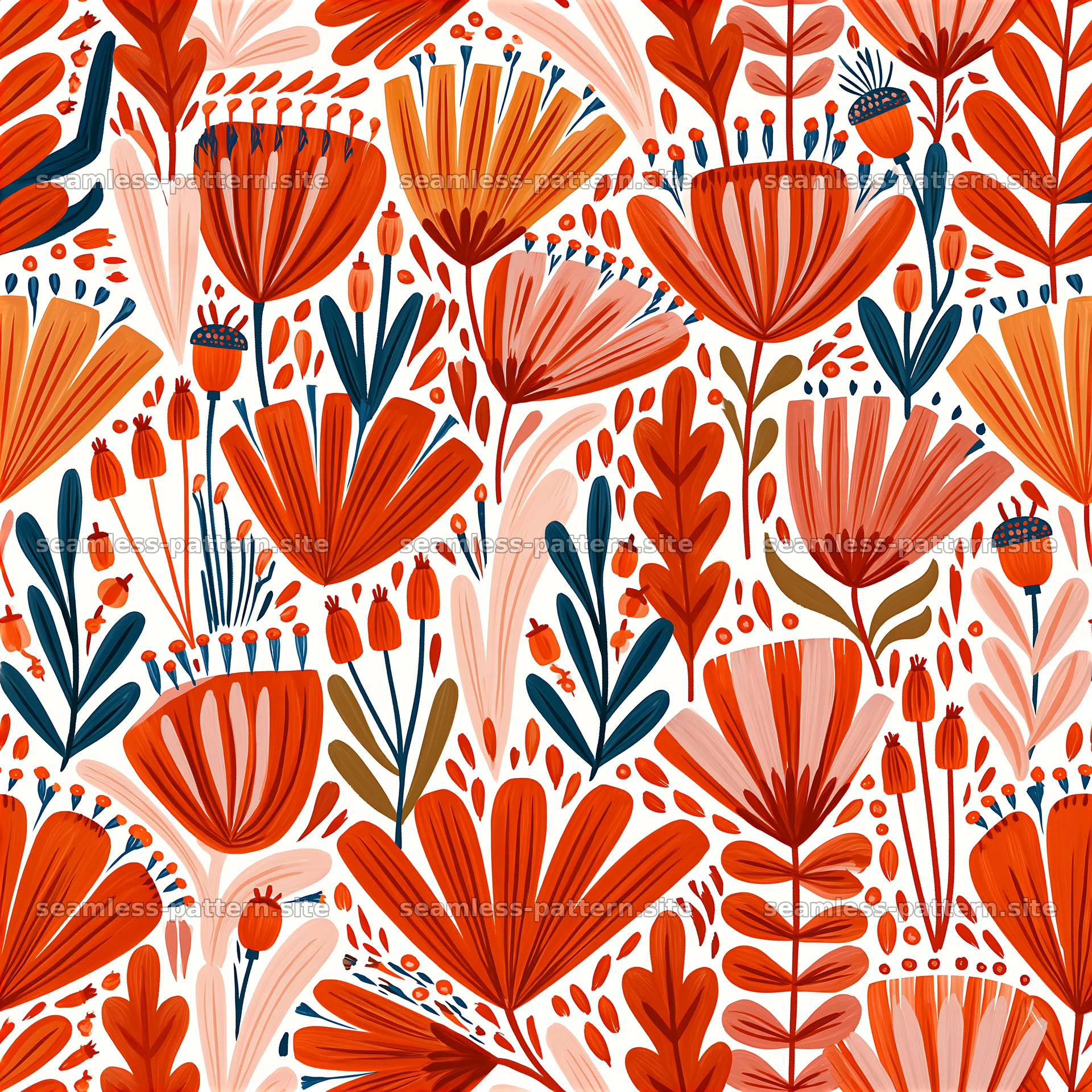 Colorful floral seamless pattern with vibrant shapes and designs — seamless tileable pattern at 8192x8192