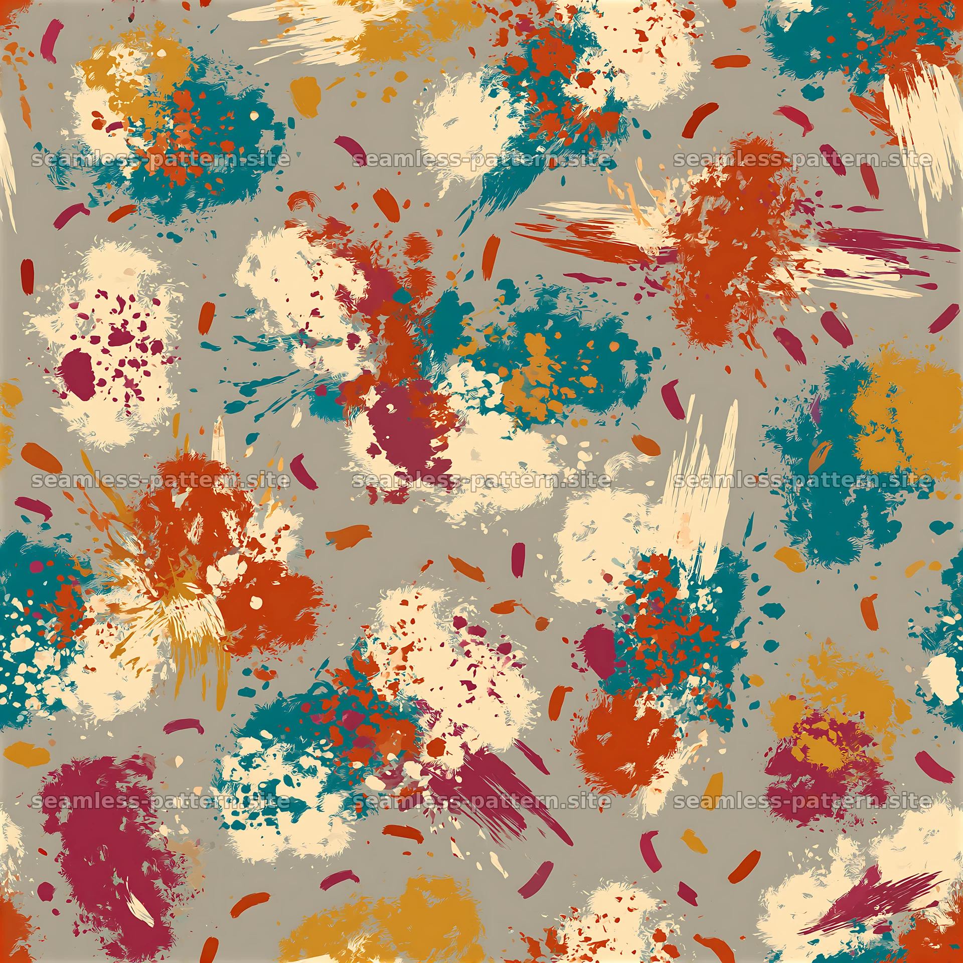 Abstract colorful splashes seamless pattern on a light background — seamless tileable pattern at 8192x8192