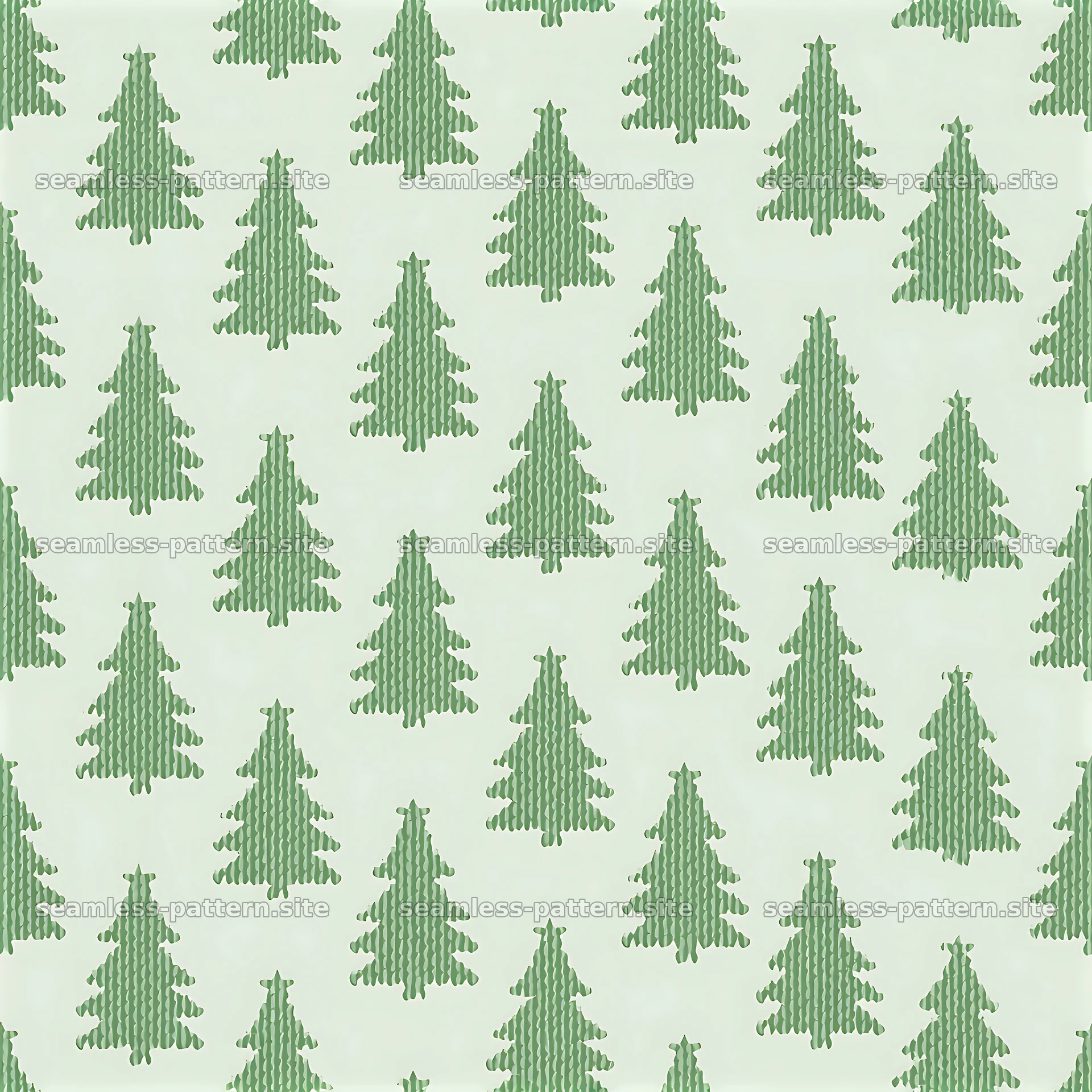 Cute Green Christmas Tree Seamless Pattern — seamless tileable pattern at 8192x8192