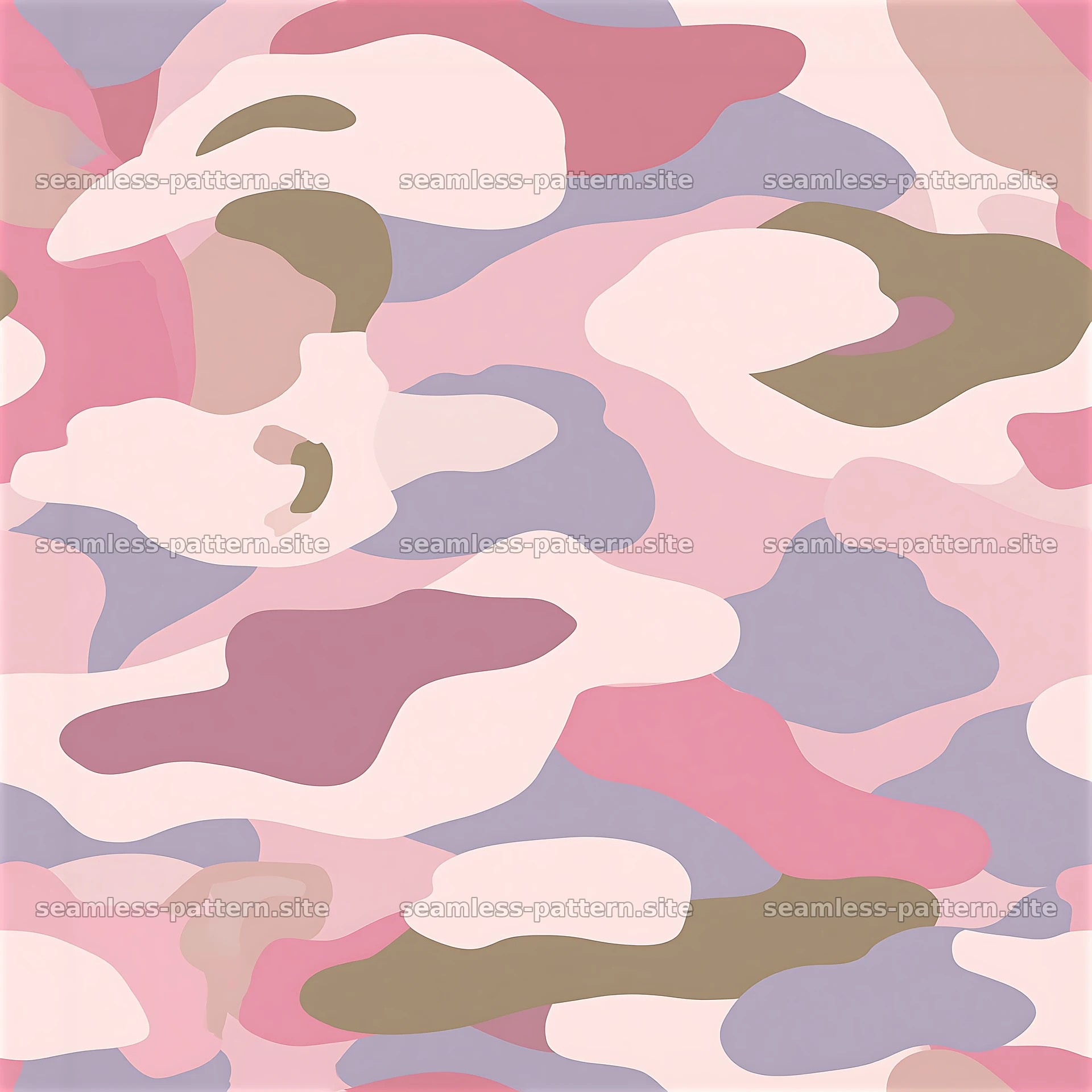 Seamless camouflage pattern with pink and lavender fashion colors — seamless tileable pattern at 8192x8192
