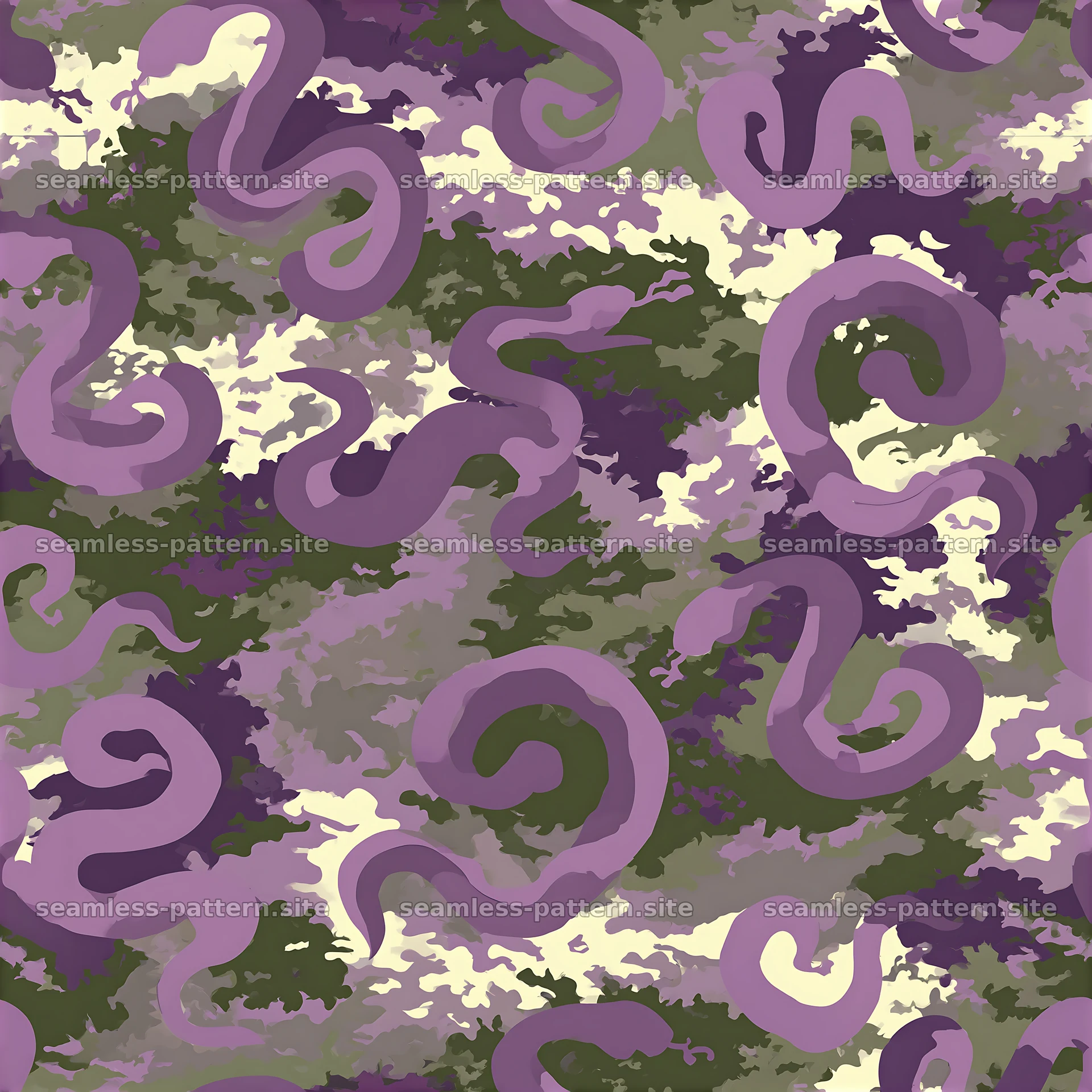 Purple Snake Camouflage Seamless Pattern — seamless tileable pattern at 8192x8192