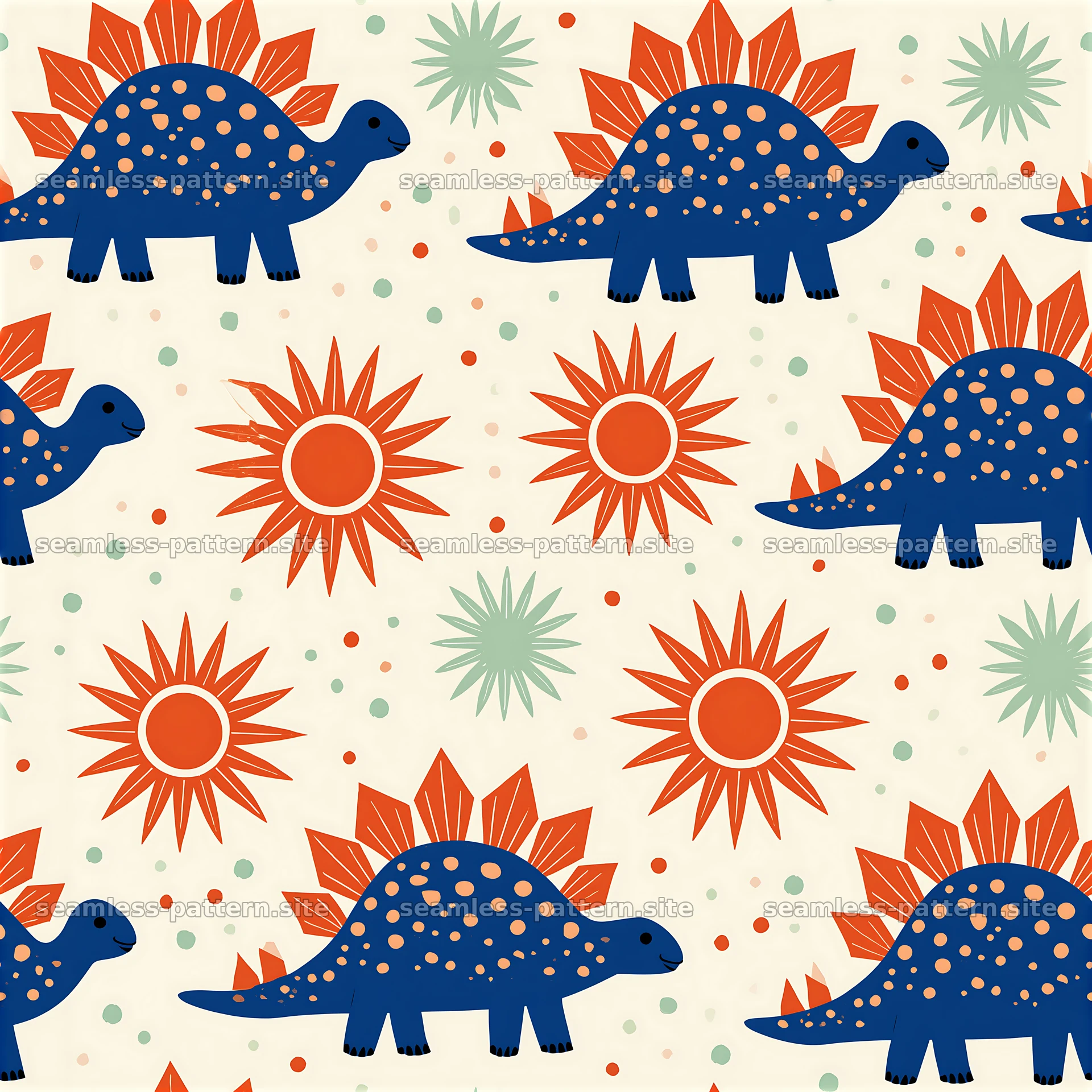 Cute dinosaur seamless pattern for cheerful decor and design — seamless tileable pattern at 8192x8192