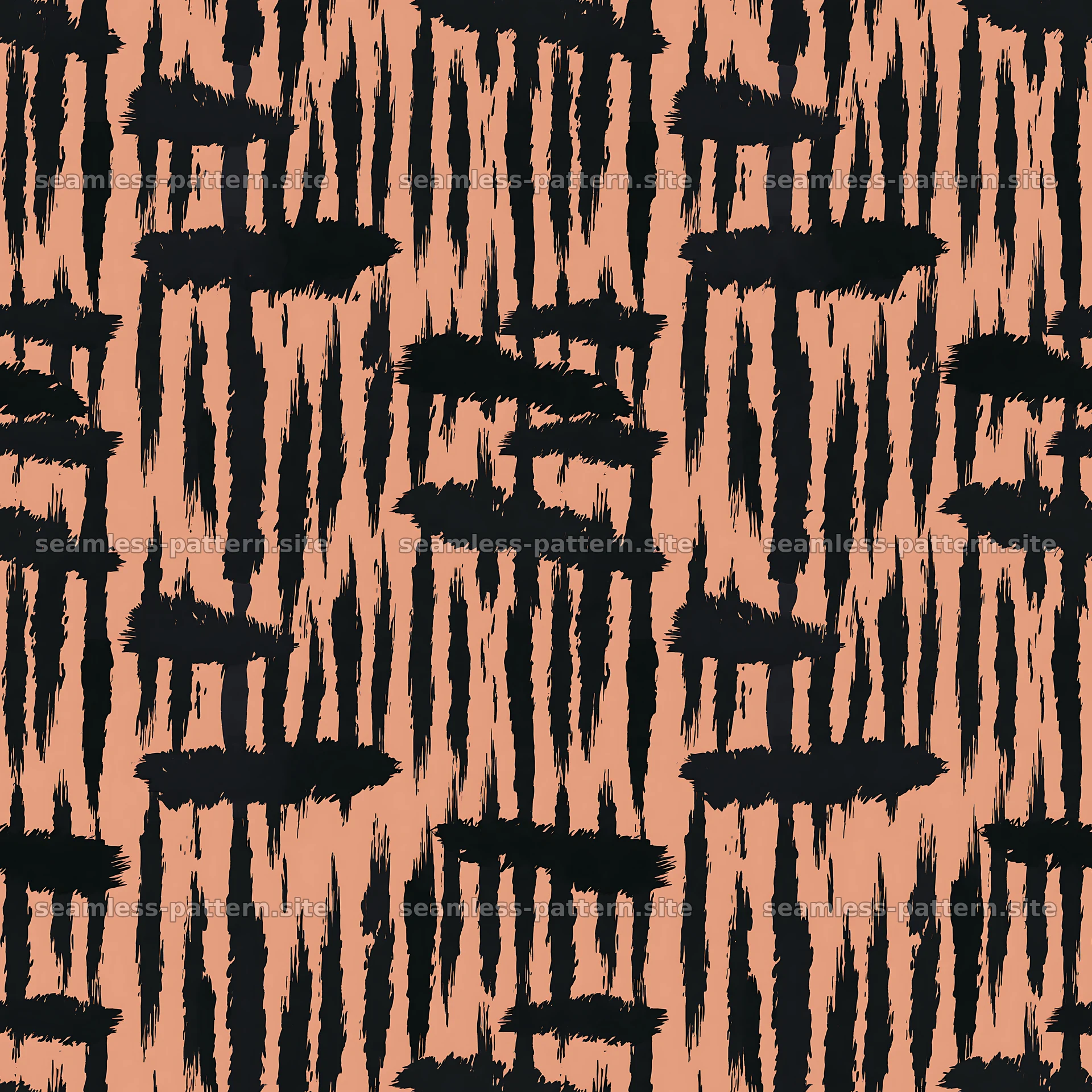 Seamless black camouflage brushstroke pattern — seamless tileable pattern