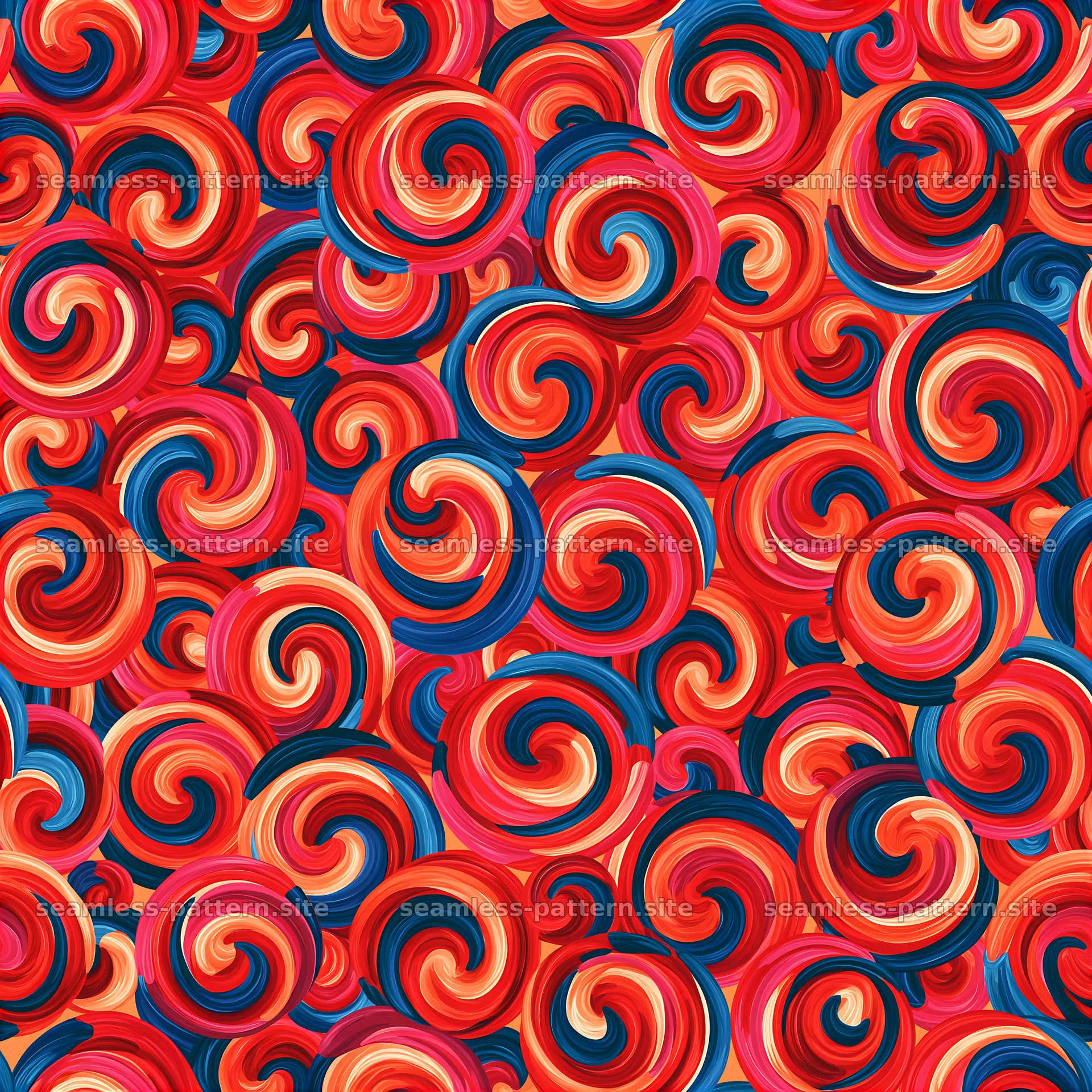 Colorful swirl seamless pattern with vibrant hues — seamless tileable pattern at 8192x8192