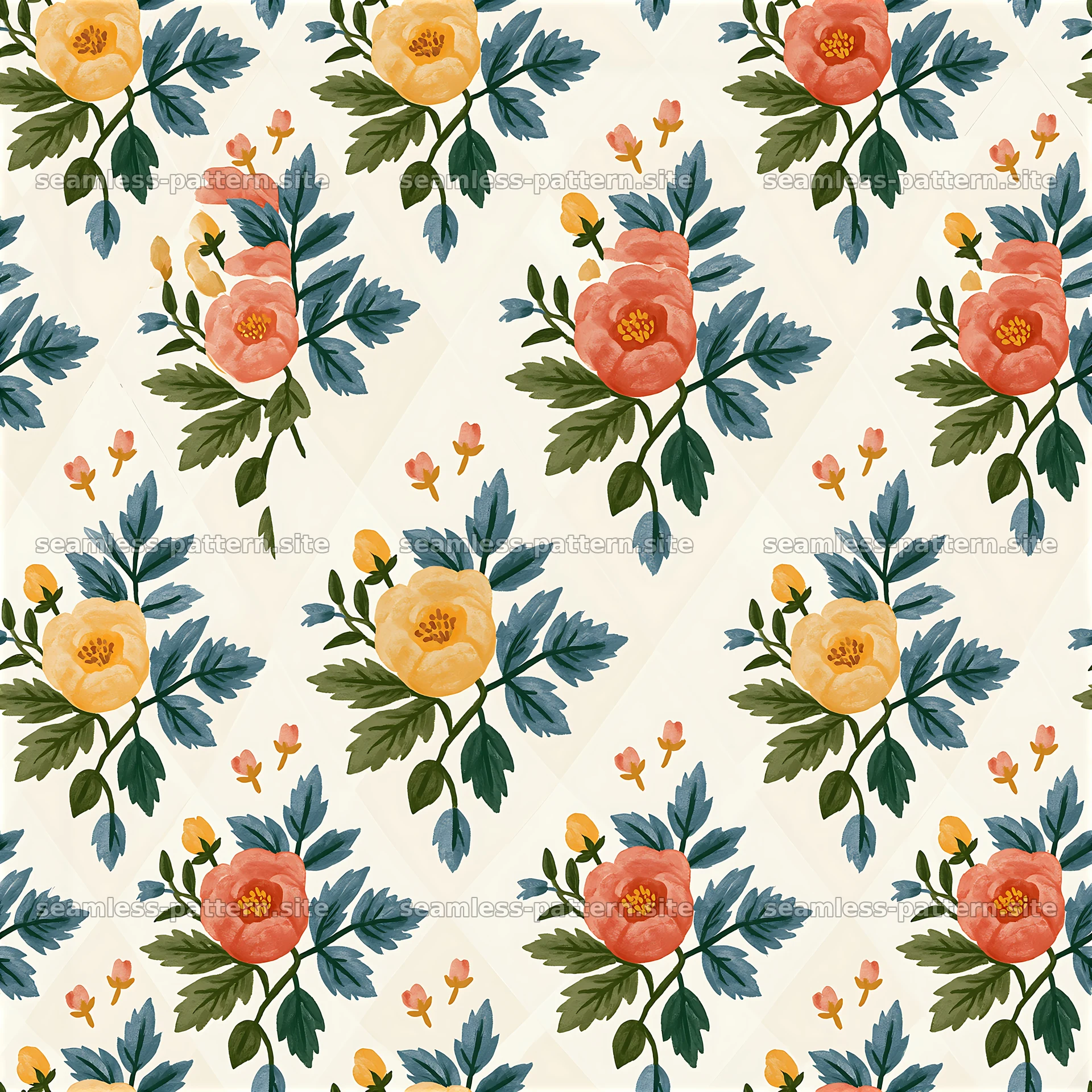 Folk floral repeat pattern seamless pattern design for various uses — seamless tileable pattern at 8192x8192