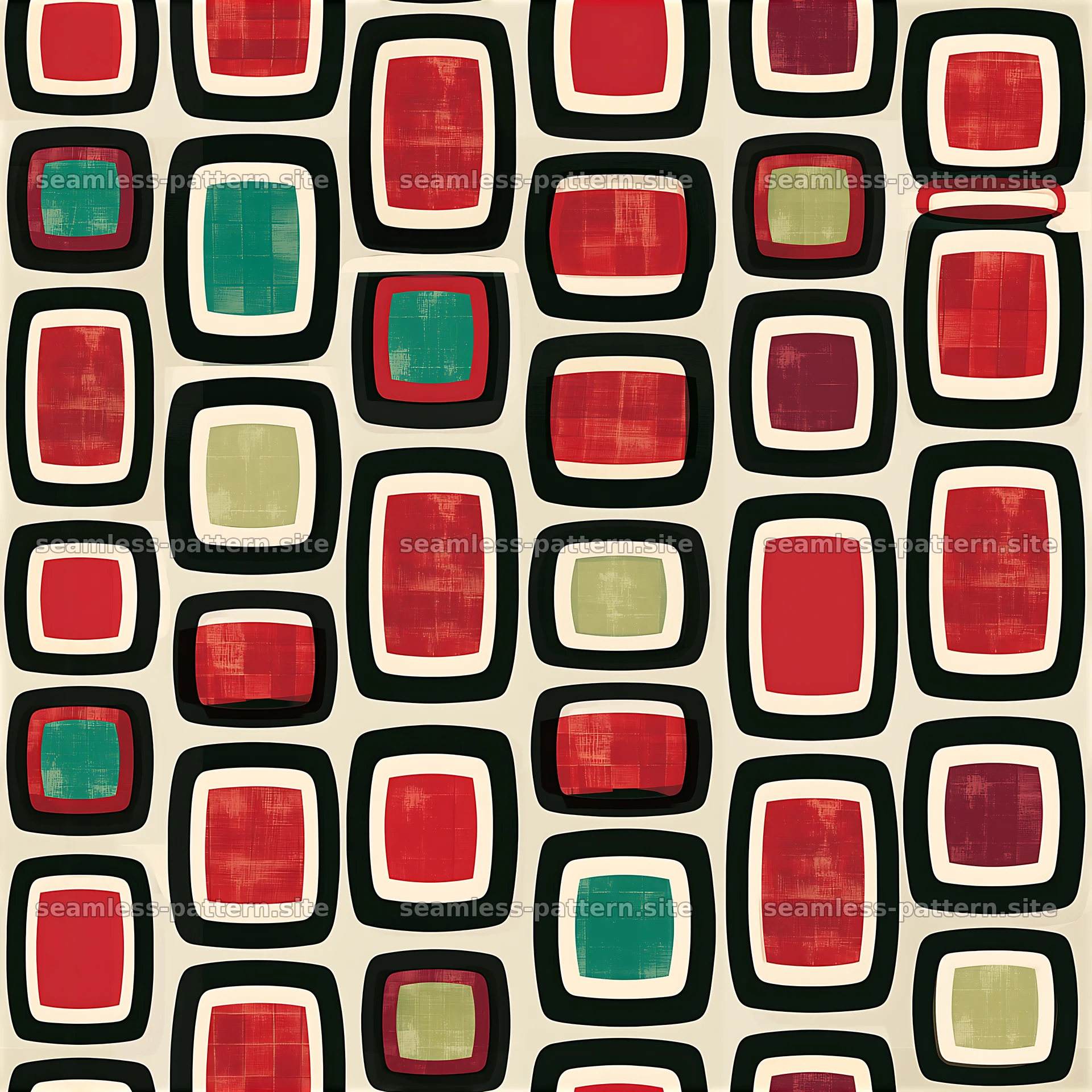 Colorful geometric seamless pattern with varied shapes and colors — seamless tileable pattern at 8192x8192