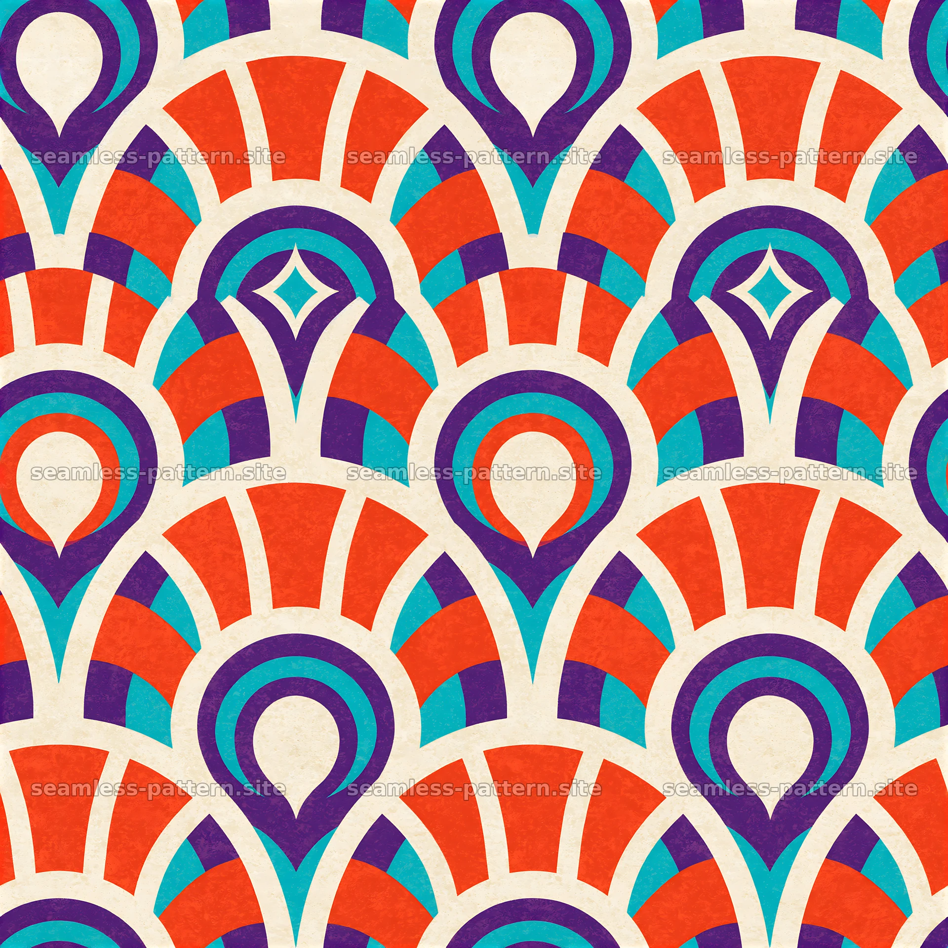 Funky abstract repeating pattern with colorful shapes and lines — seamless tileable pattern at 8192x8192