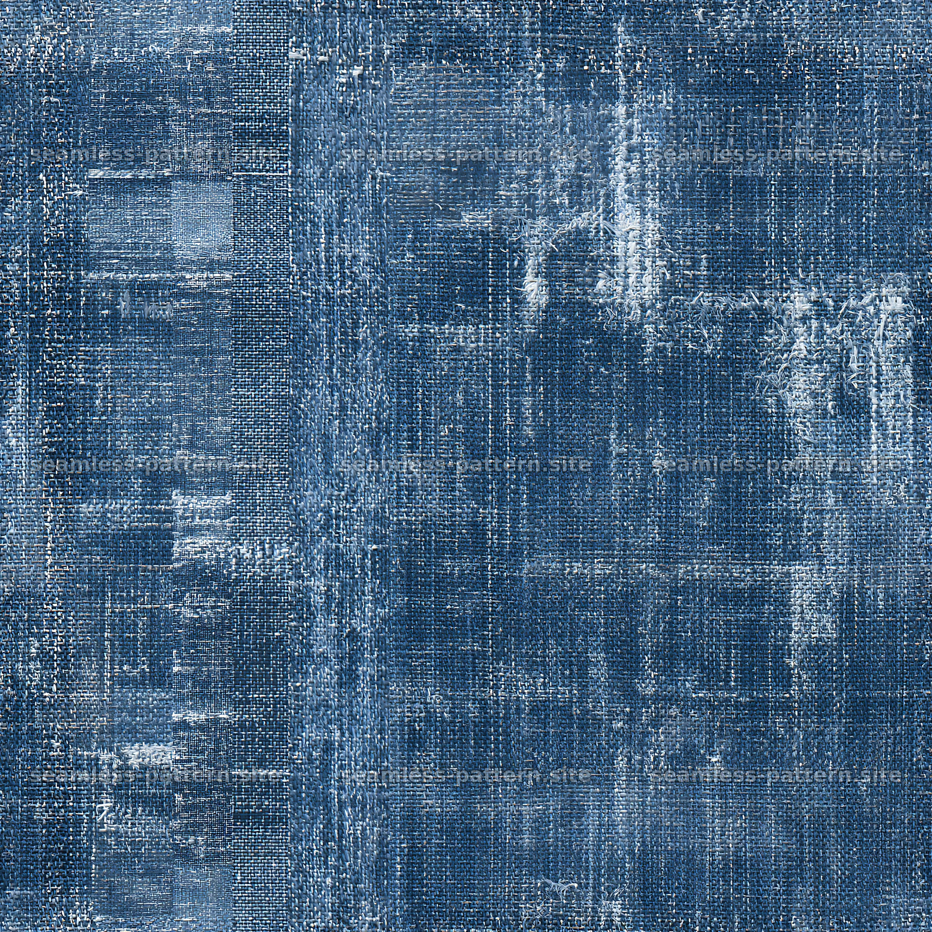 Seamless distressed denim pattern in blue tones — seamless tileable pattern