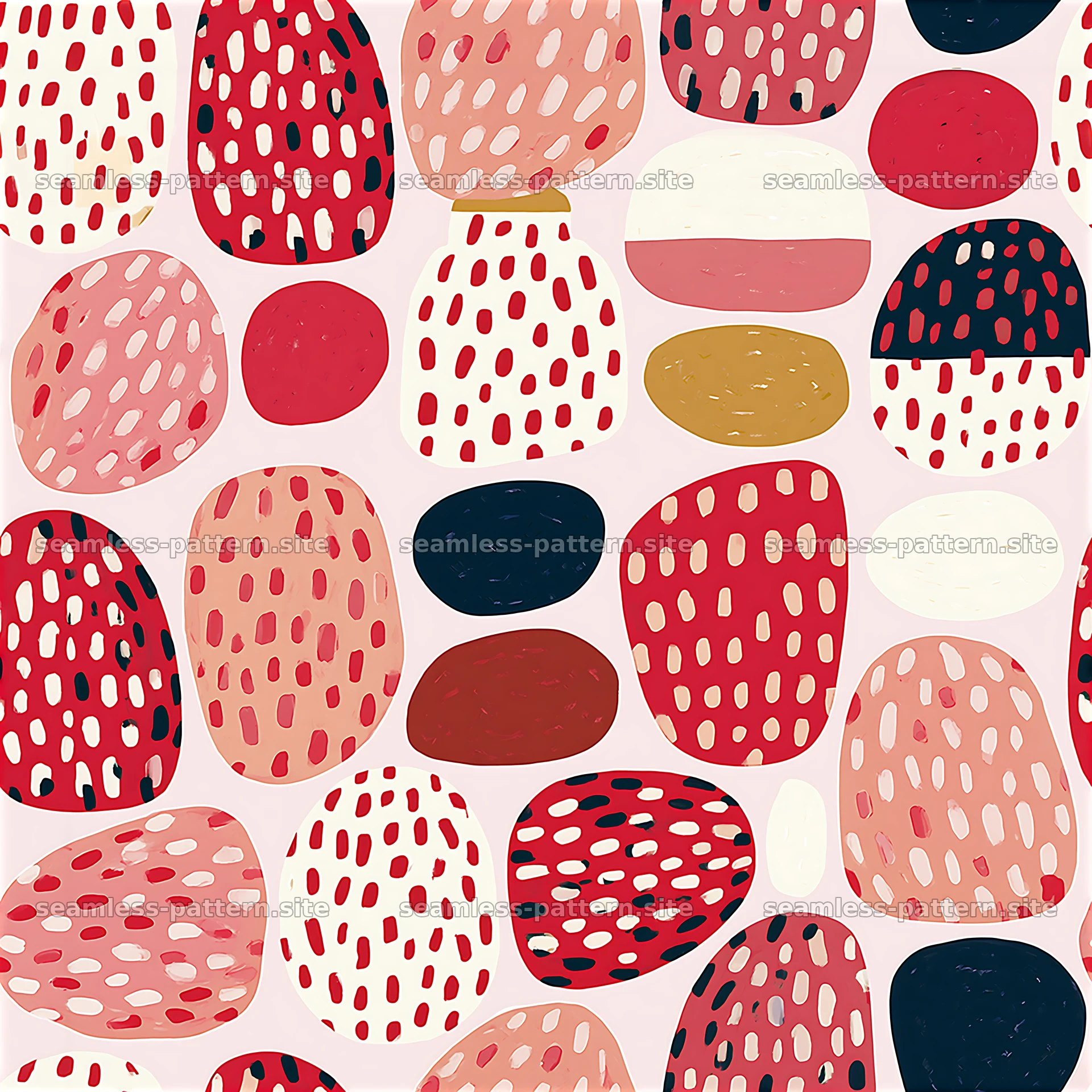 Funky Red and Pink Abstract Dot Pattern — seamless tileable pattern at 8192x8192