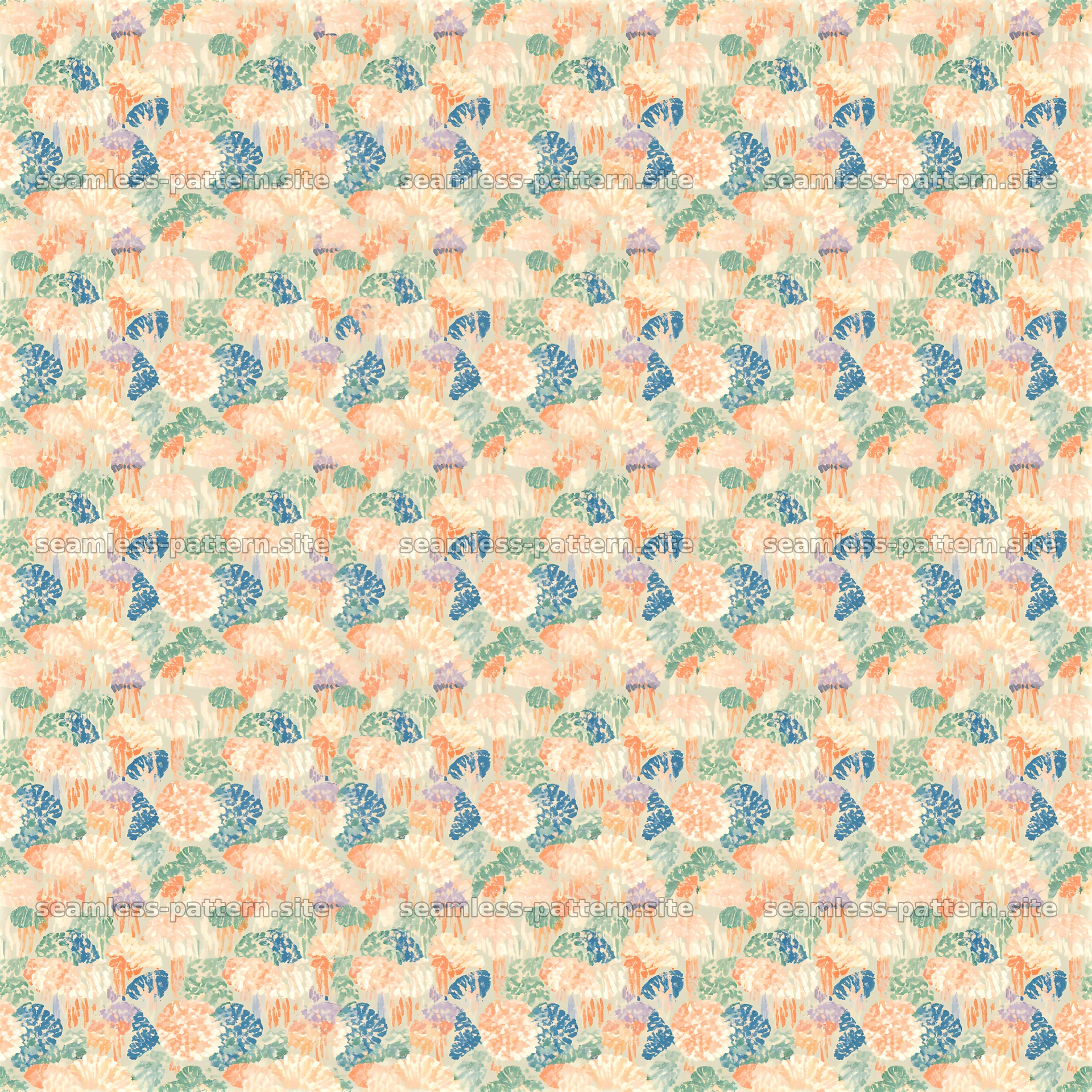 Floral seamless pattern with soft tones and natural motifs — seamless tileable pattern at 8192x8192