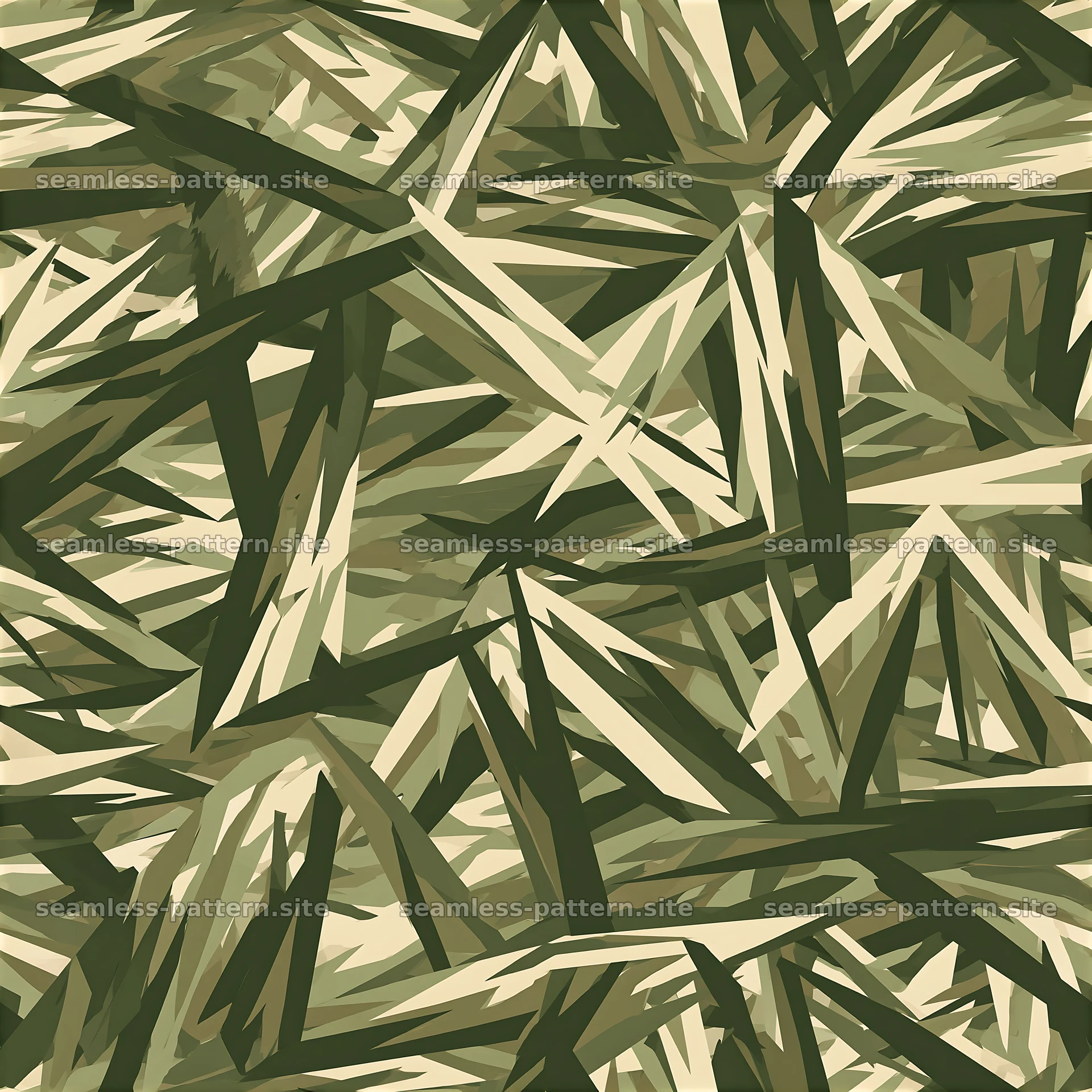 Green khaki camouflage repeating pattern illustrates abstract shapes — seamless tileable pattern at 8192x8192