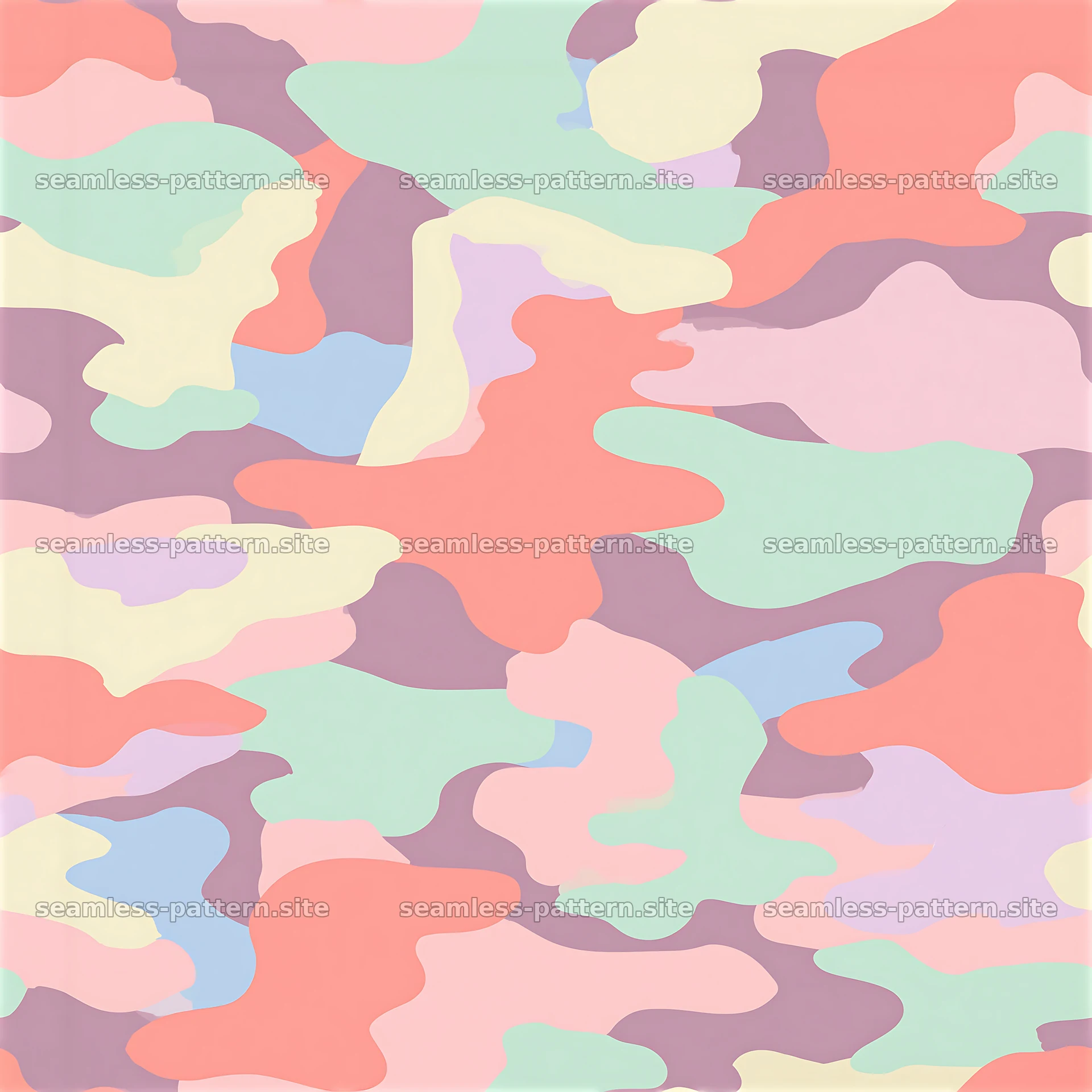 Seamless camouflage pattern with pastel organic shapes for apparel — seamless tileable pattern at 8192x8192