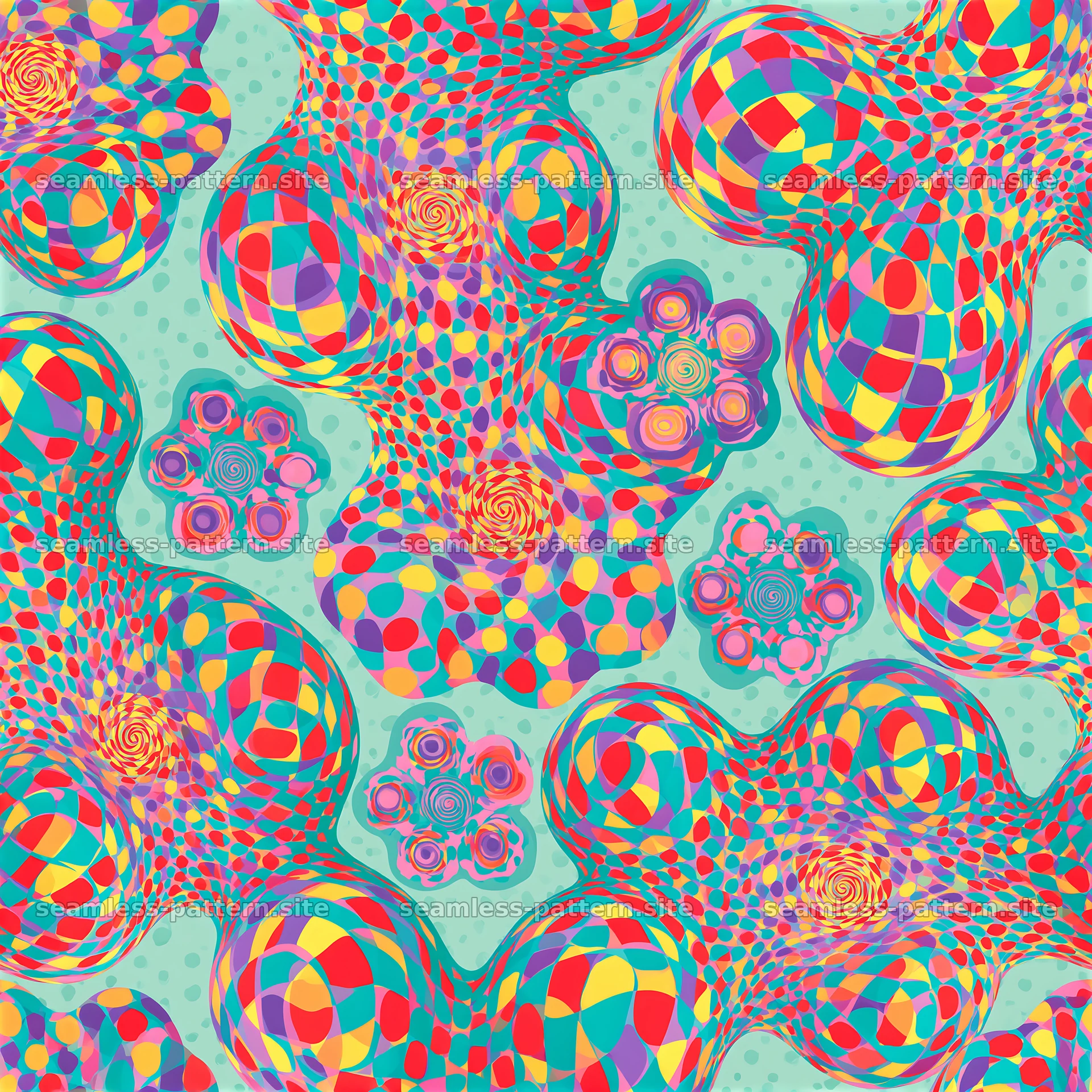 Colorful psychedelic seamless pattern for various design projects — seamless tileable pattern at 8192x8192