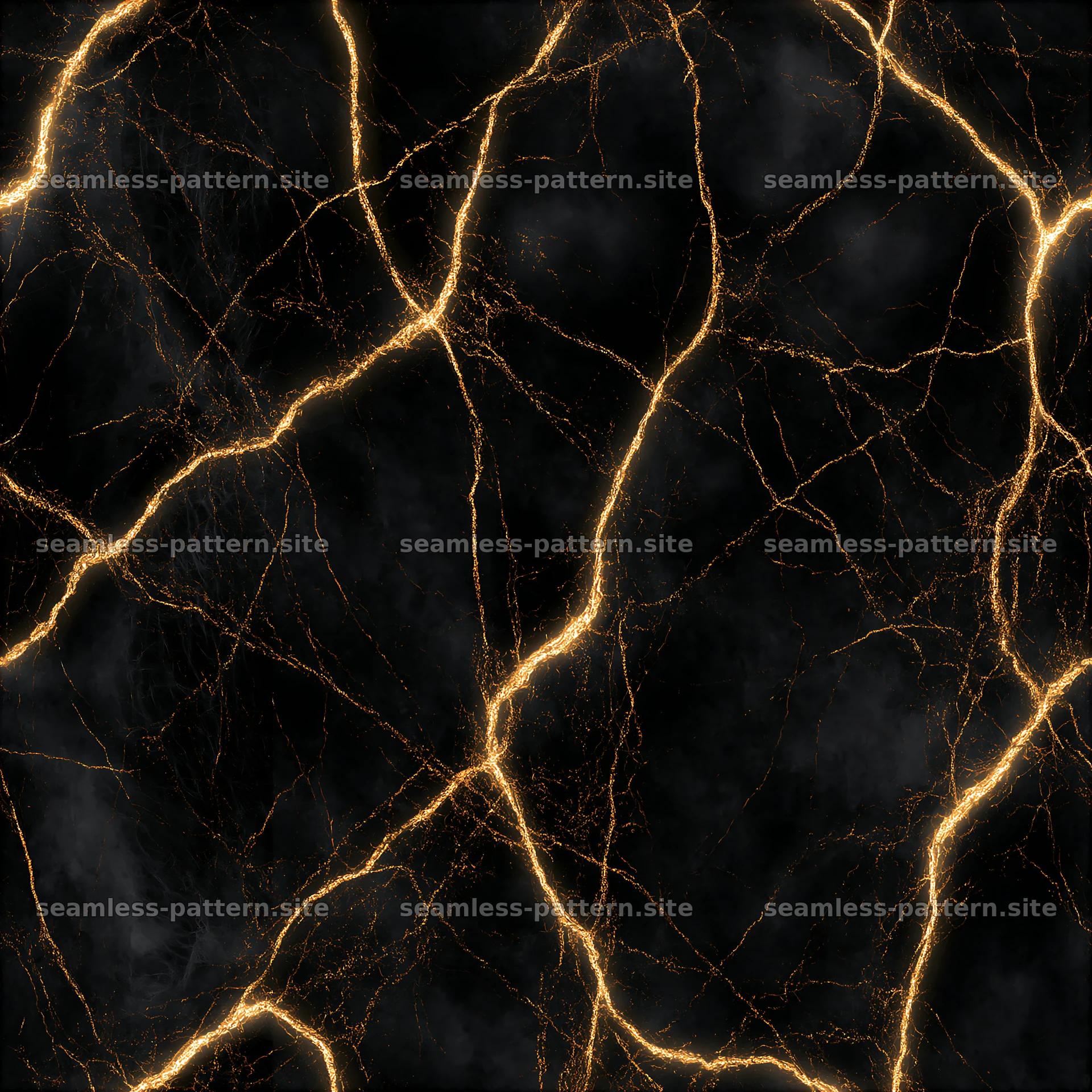 Seamless black marble pattern with gold veins in dark background — seamless tileable pattern at 8192x8192